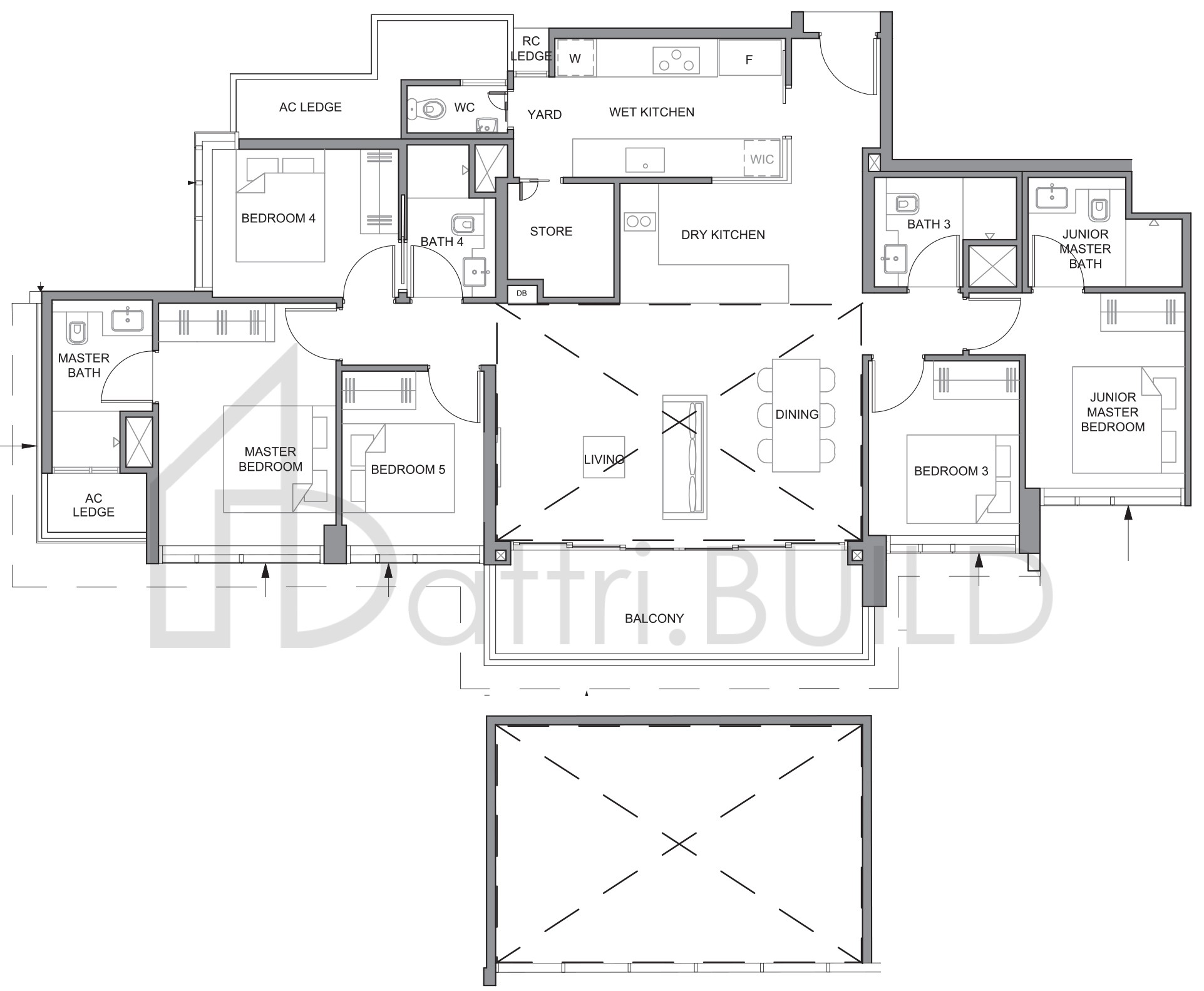 PARC CLEMATIS 5BR-2H floorplan (watermarked)