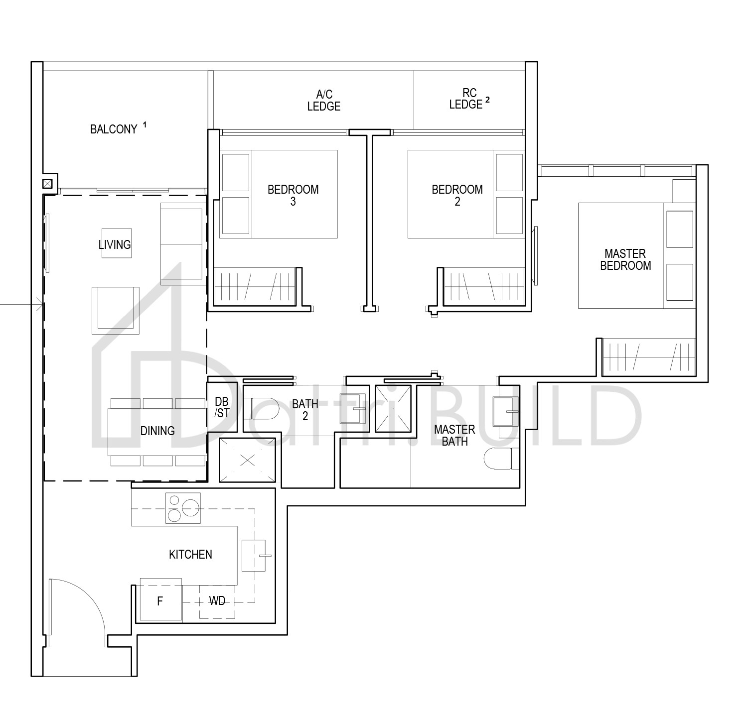 RIVERFRONT RESIDENCES C1a floorplan (watermarked)