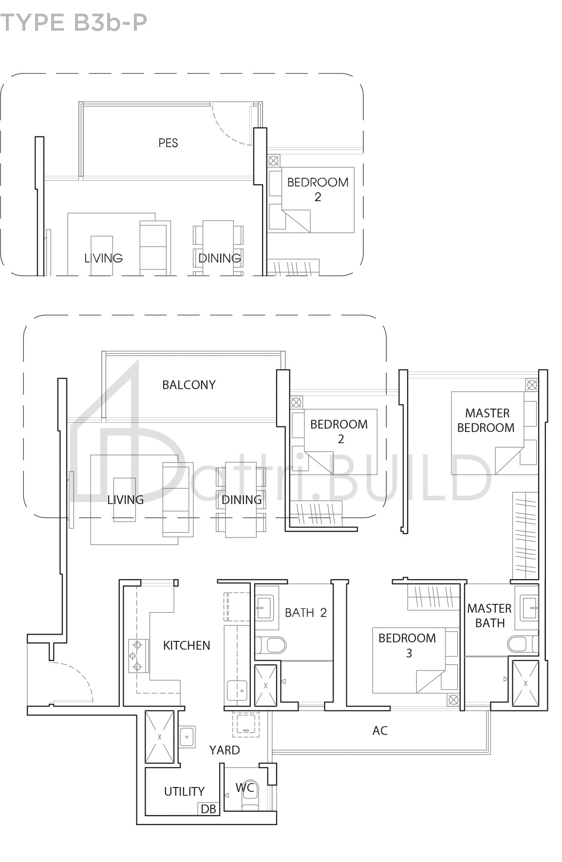 THE VALES B3b-P floorplan (watermarked)