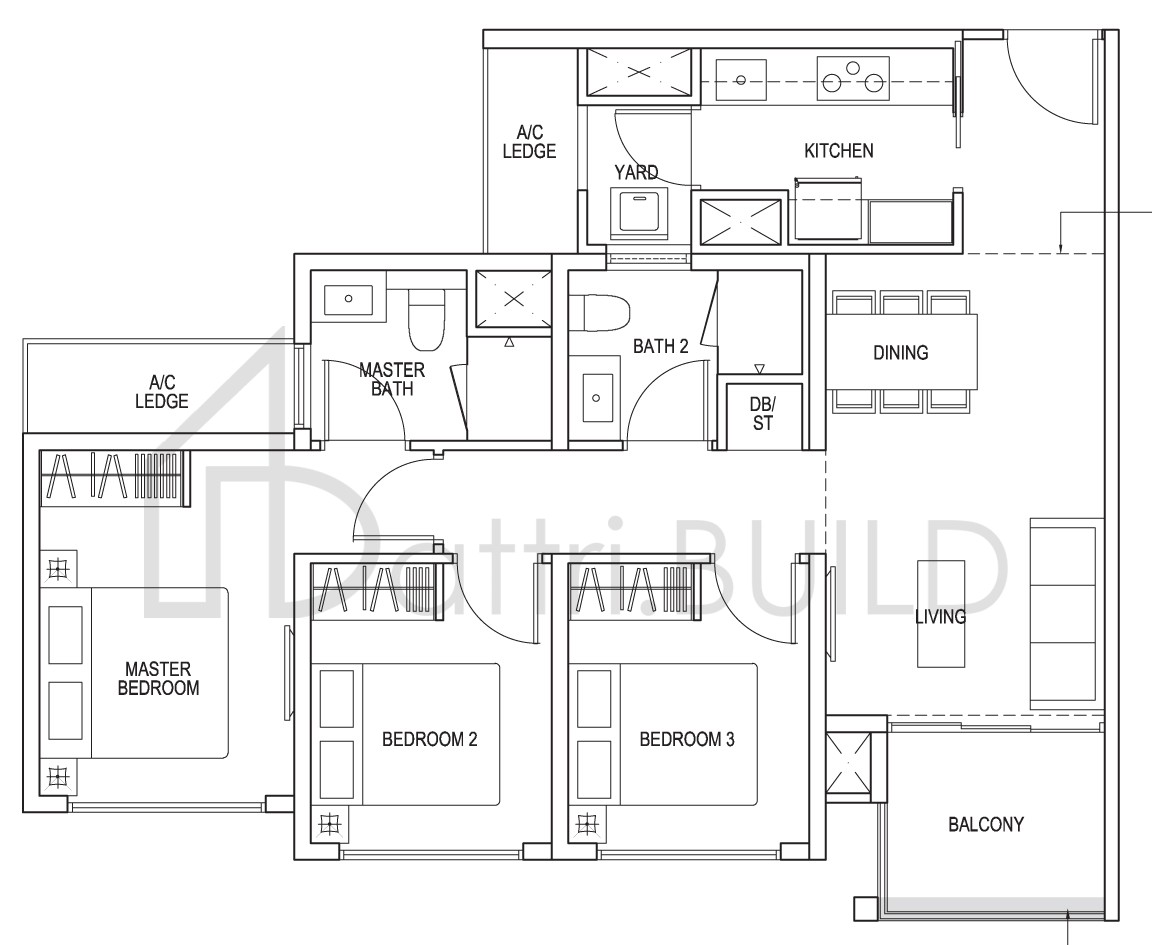 THE BROWNSTONE B4a floorplan (watermarked)