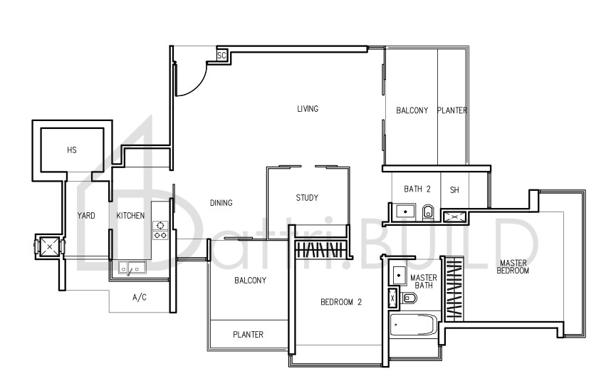 THE TRIZON B1 floorplan (watermarked)