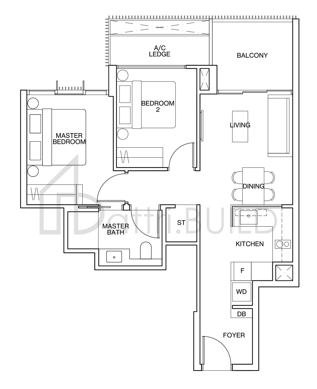 KI RESIDENCES AT BROOKVALE B1 floorplan (watermarked)