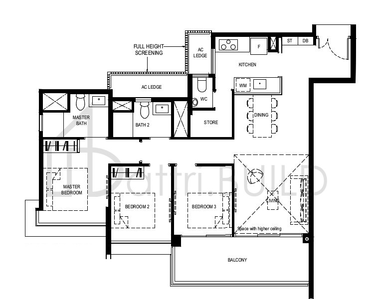 NORMANTON PARK 3BR-Pd-PH floorplan (watermarked)