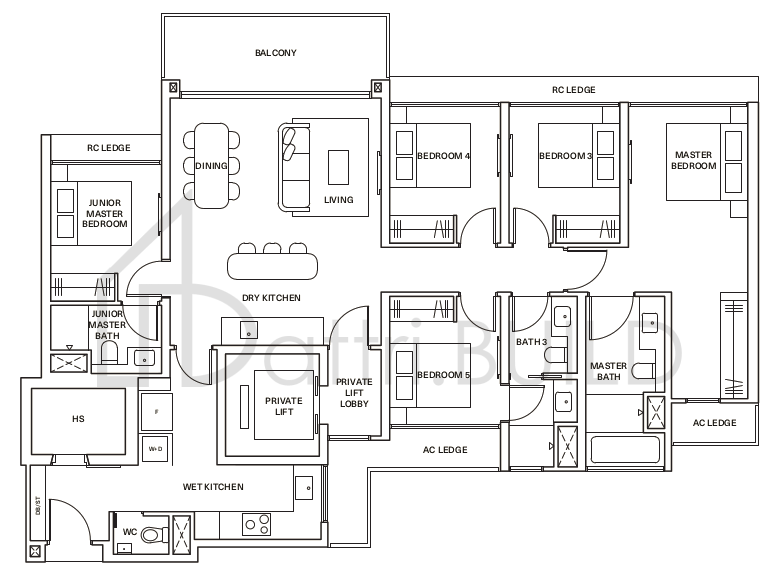 CLAVON E1 floorplan (watermarked)