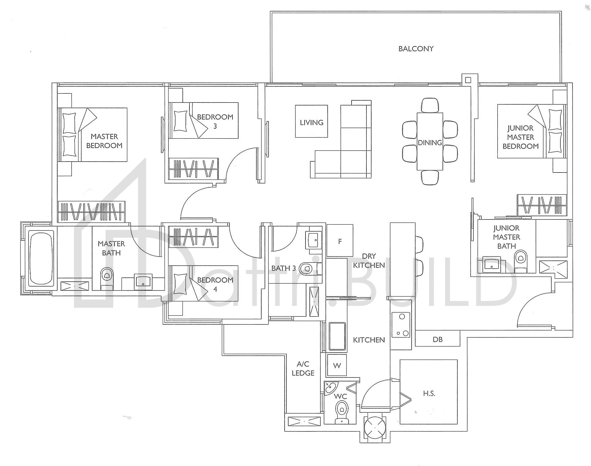 THE LUXURIE D1A floorplan (watermarked)