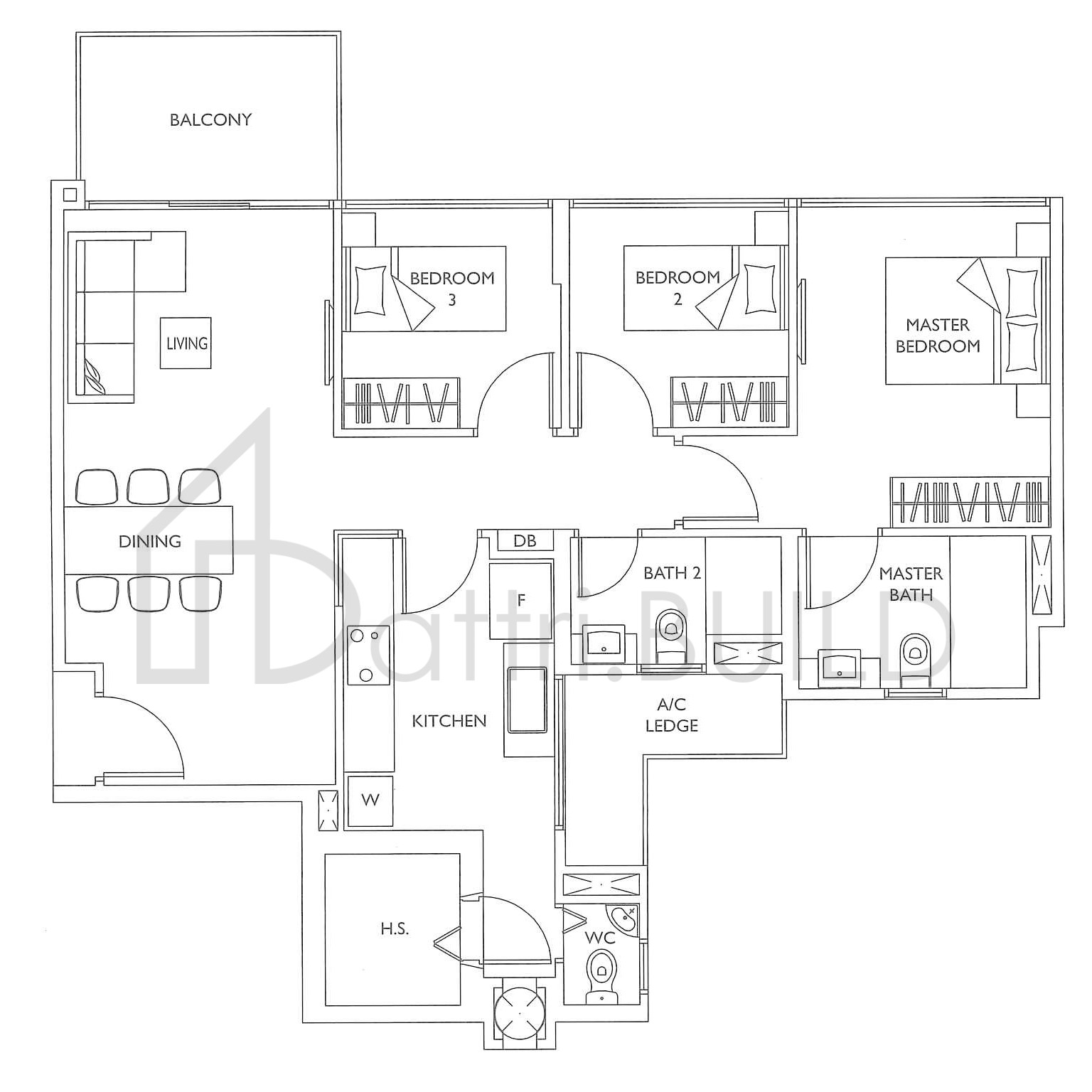 THE LUXURIE C1 floorplan (watermarked)