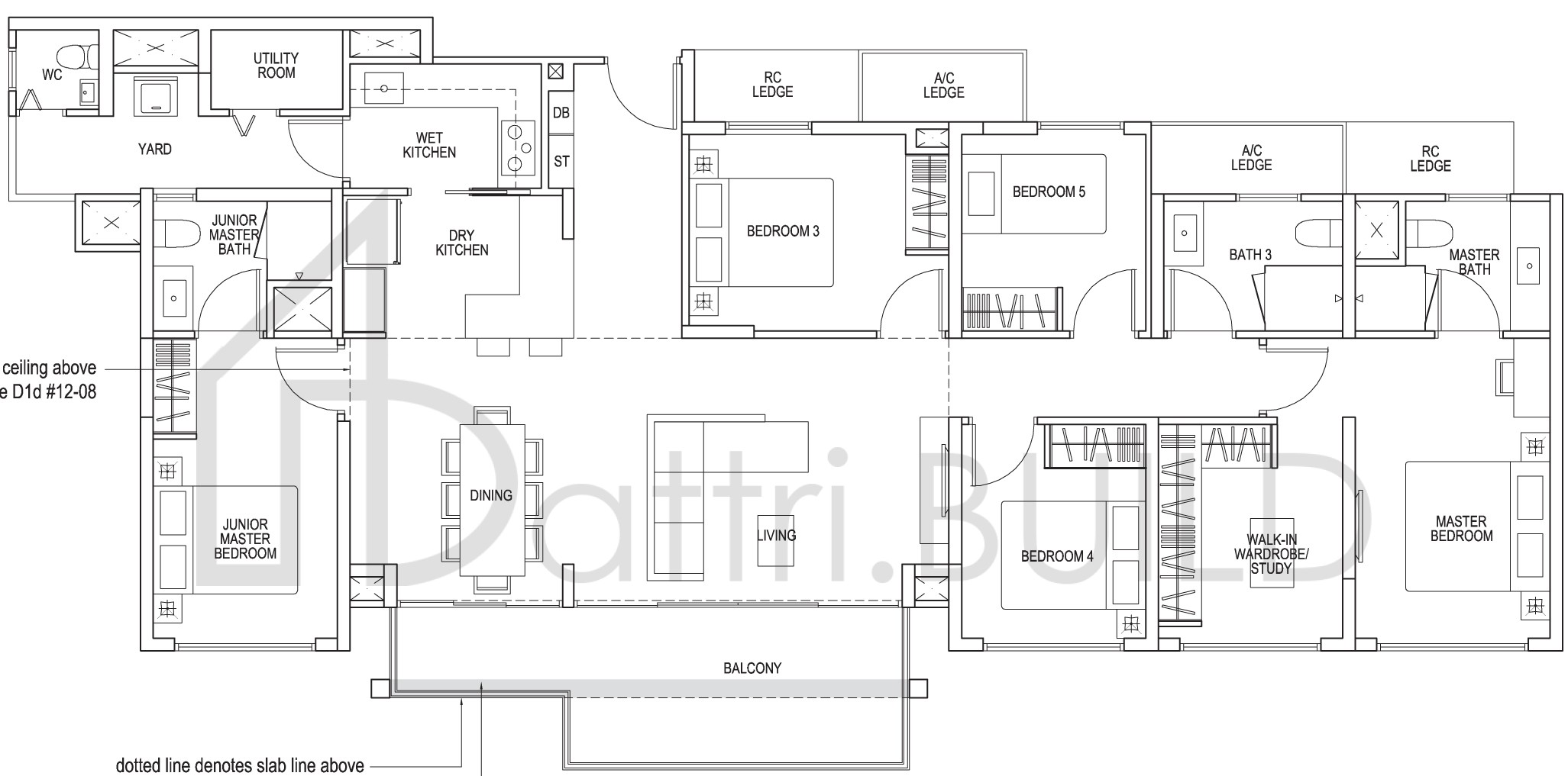 THE BROWNSTONE D1 floorplan (watermarked)