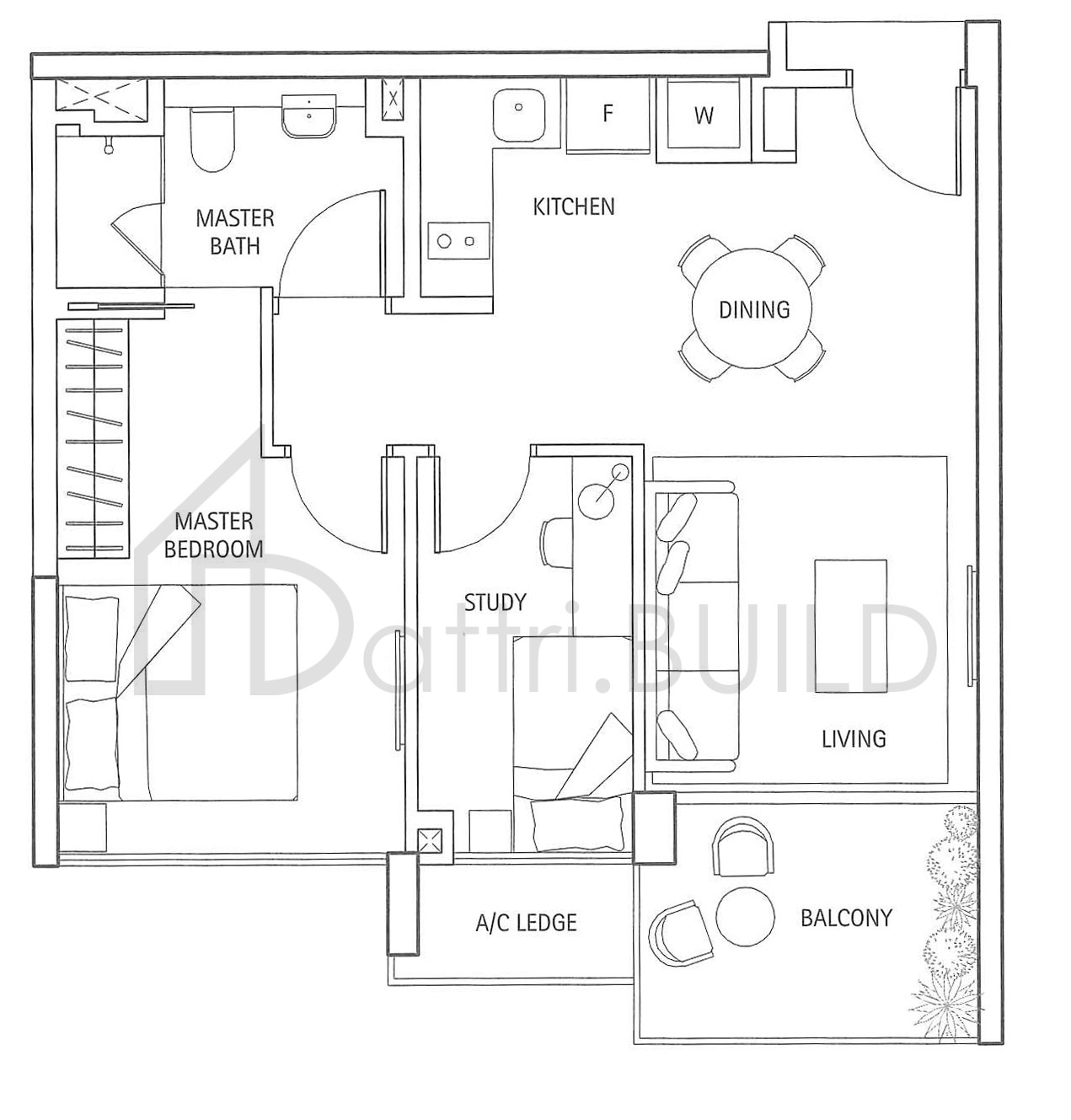 WATERBANK AT DAKOTA A1a floorplan (watermarked)