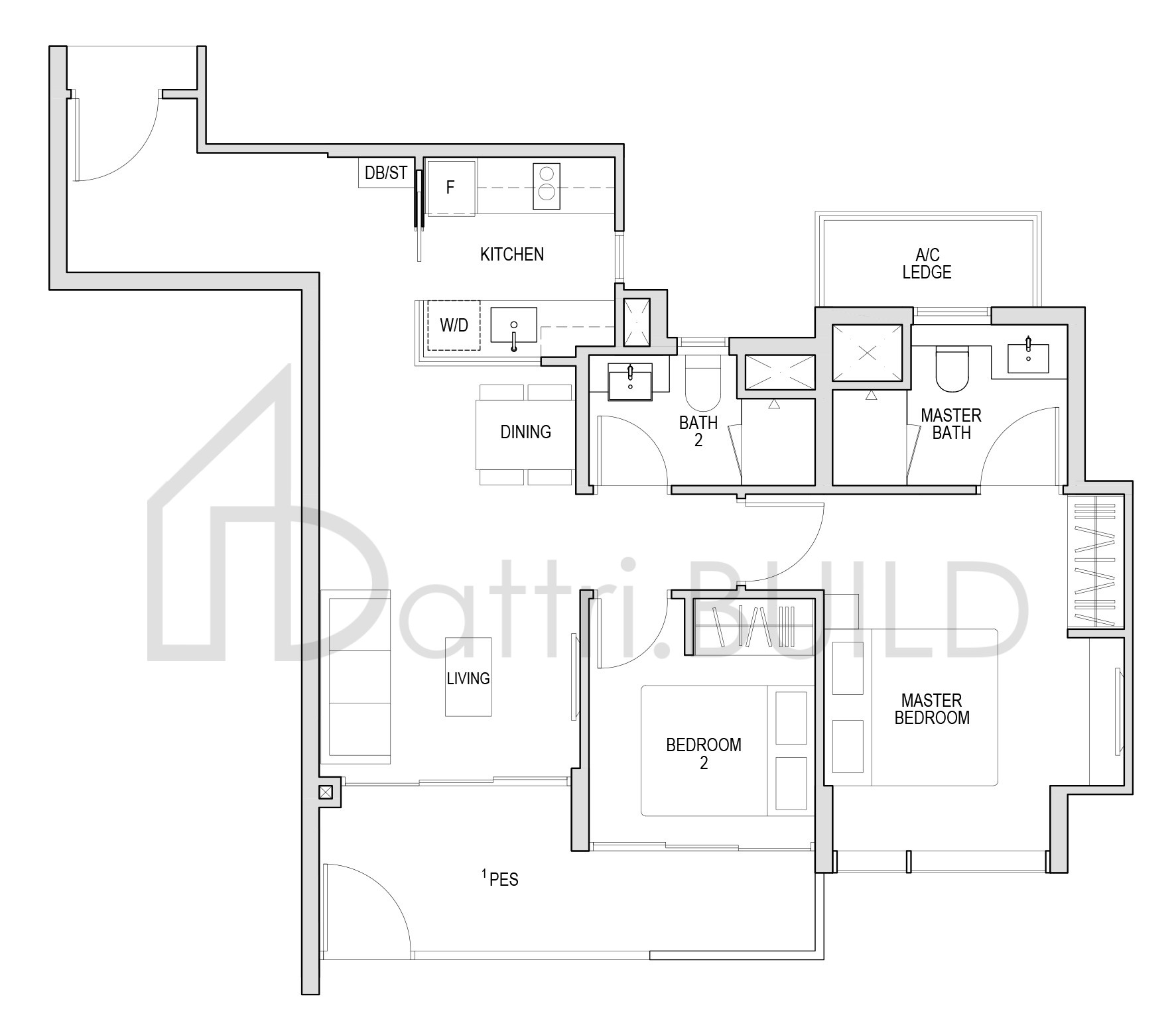 KENT RIDGE HILL RESIDENCES BP4-P floorplan (watermarked)