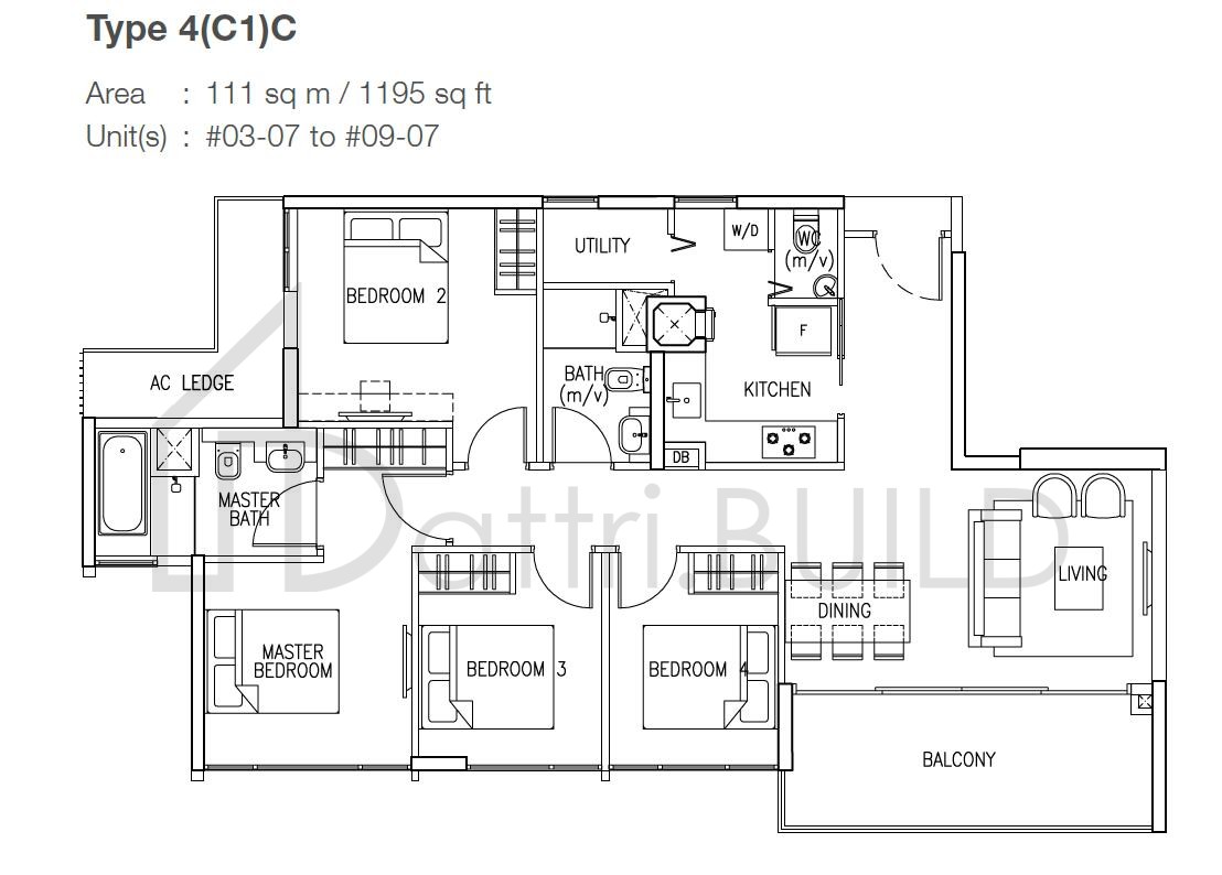THE SKYWOODS 4C1C floorplan (watermarked)