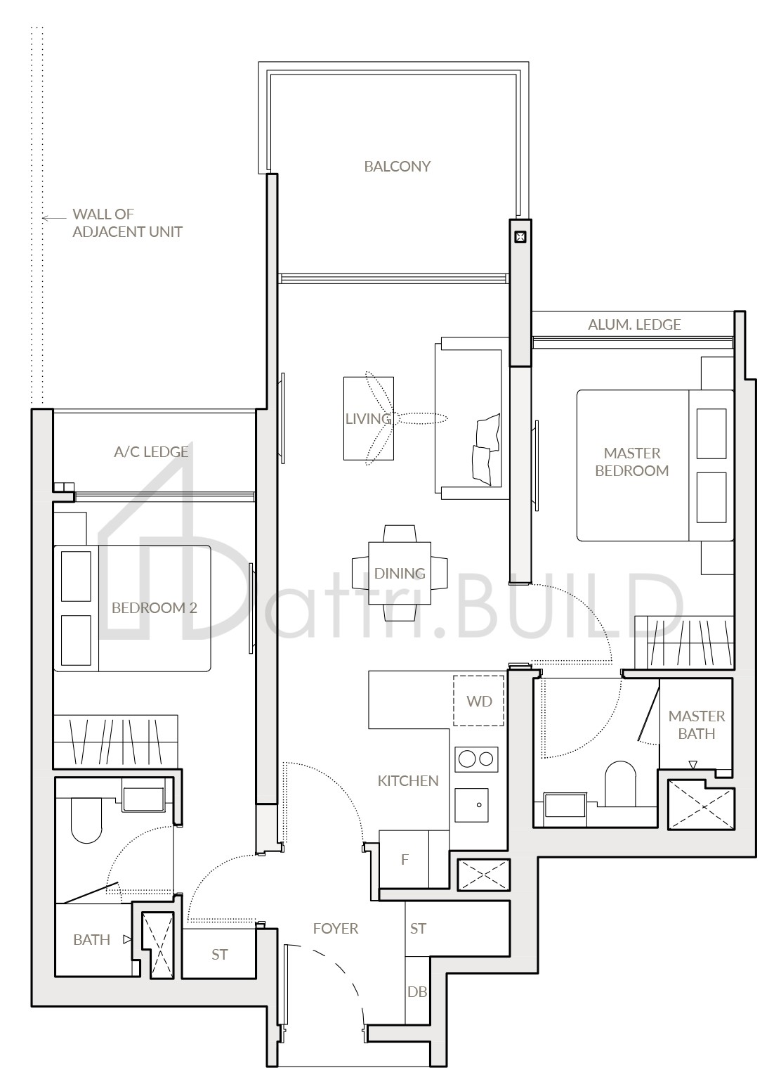 THE WOODLEIGH RESIDENCES C2-V floorplan (watermarked)