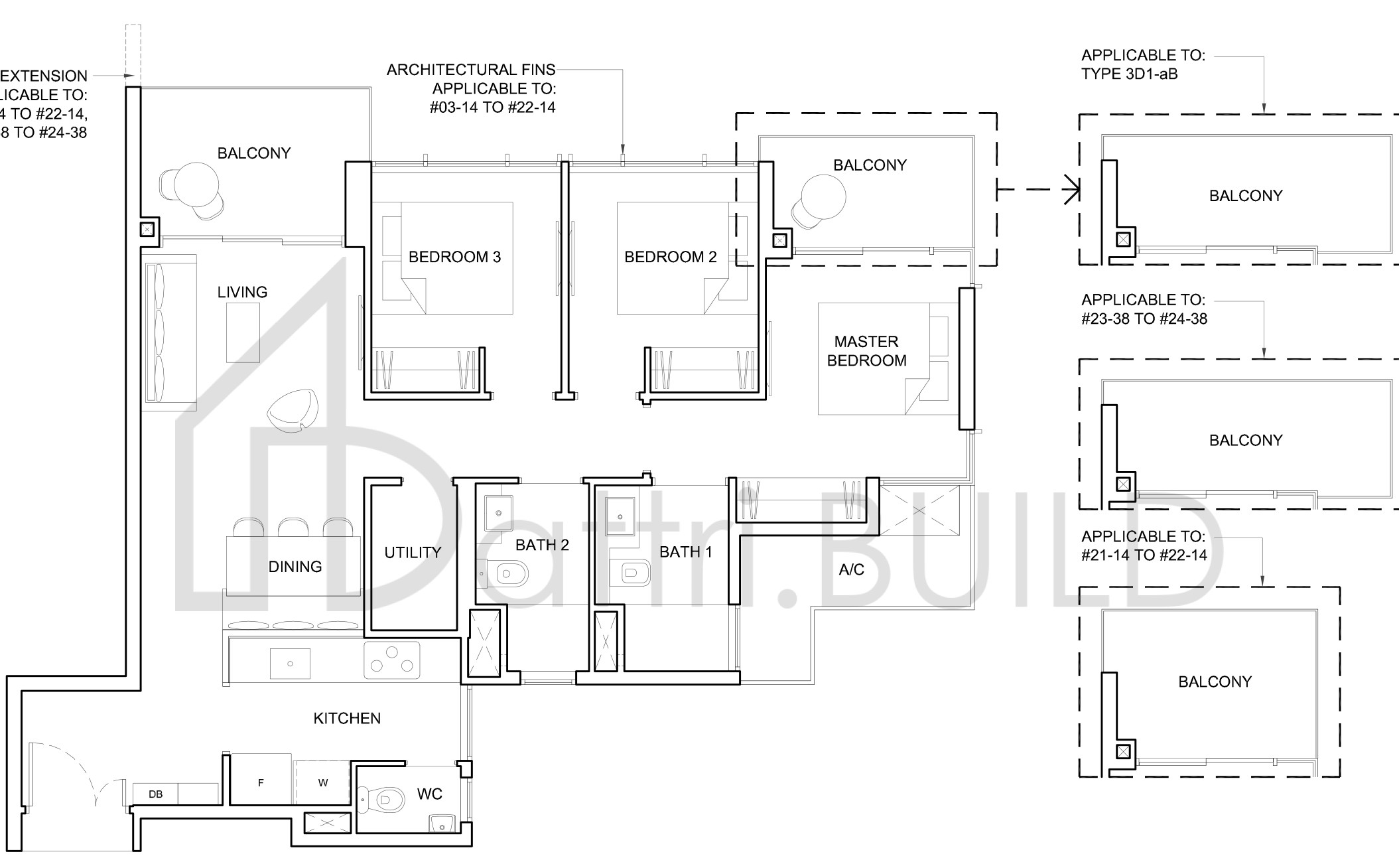 HIGH PARK RESIDENCES 3D1-aB floorplan (watermarked)