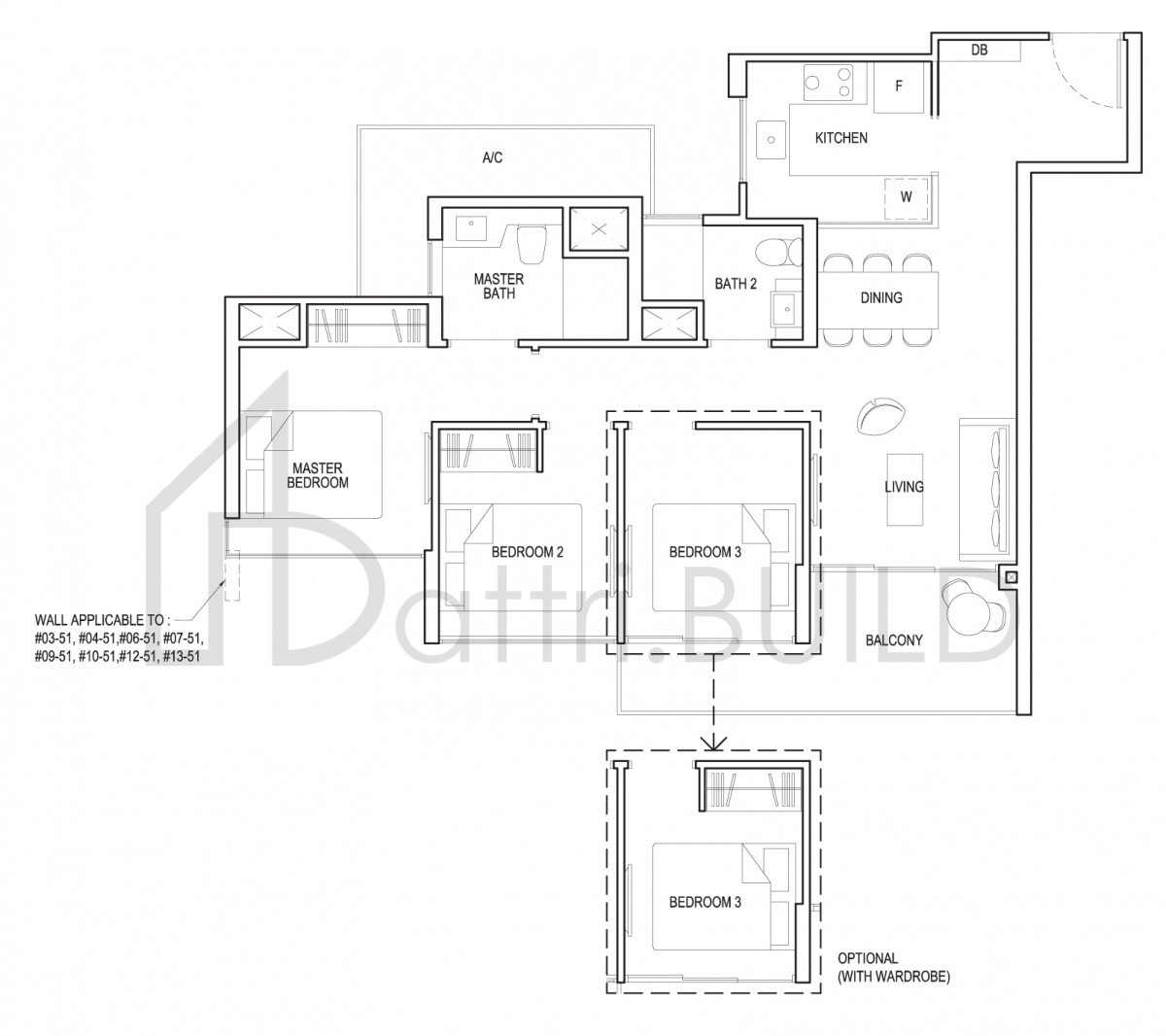 GRANDEUR PARK RESIDENCES 3c1b floorplan (watermarked)
