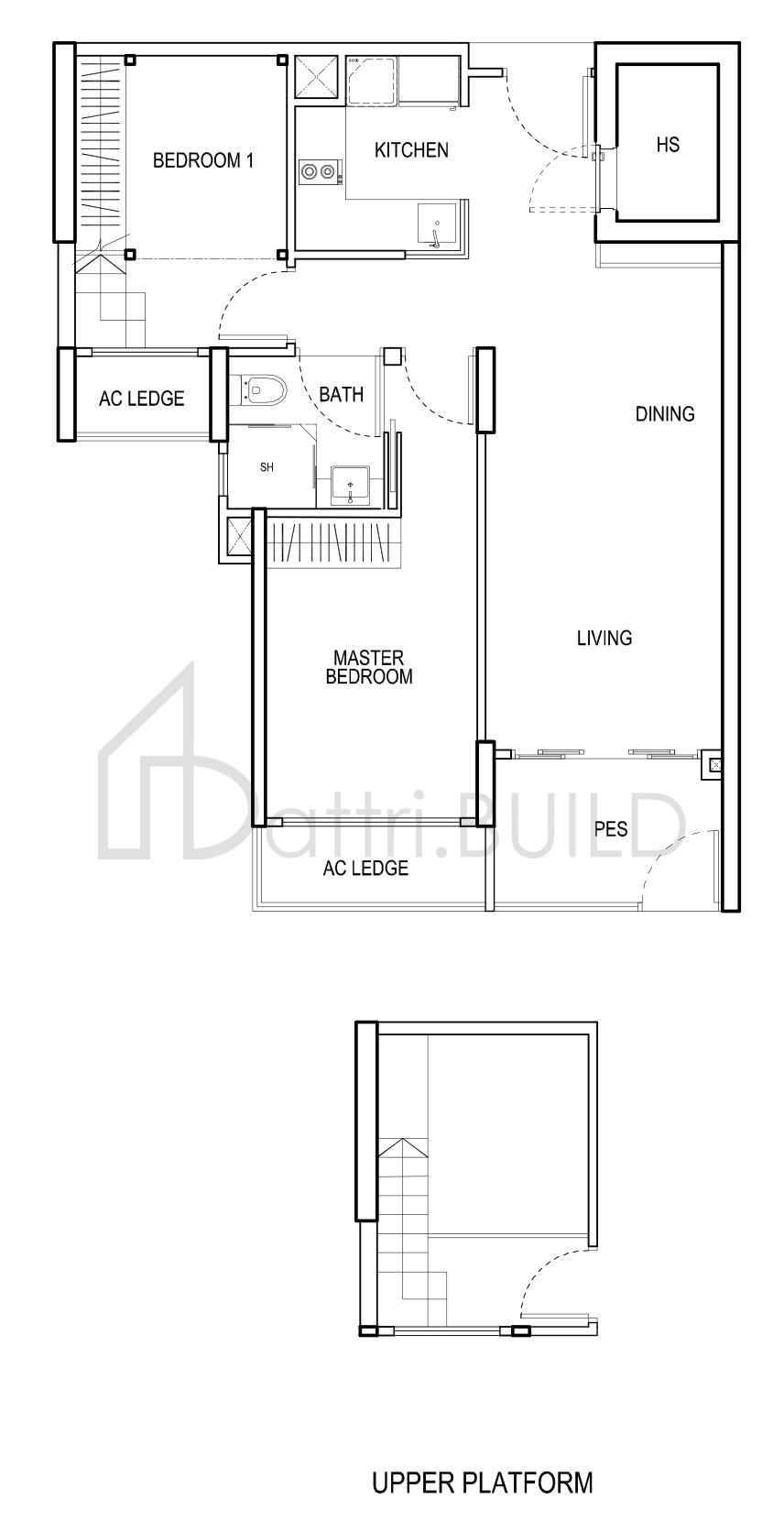 WATERFRONT @ FABER A1-P floorplan (watermarked)