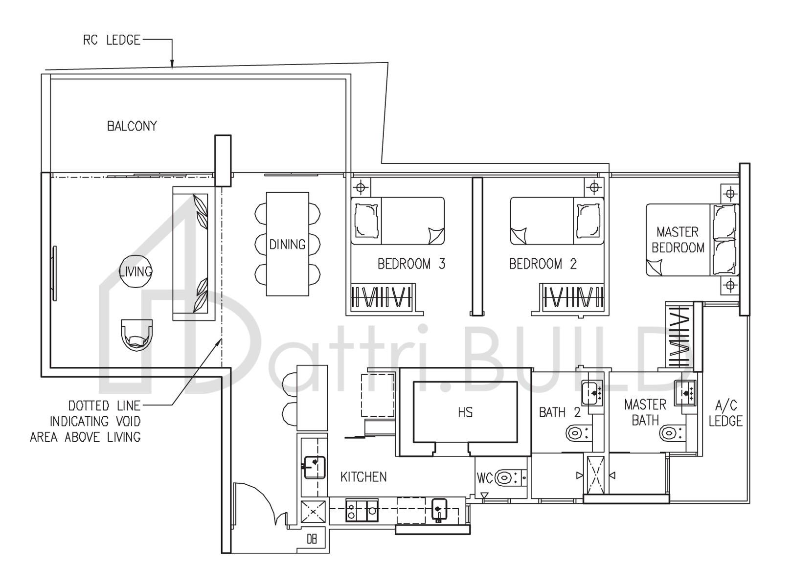 THE TRILINQ C3 floorplan (watermarked)