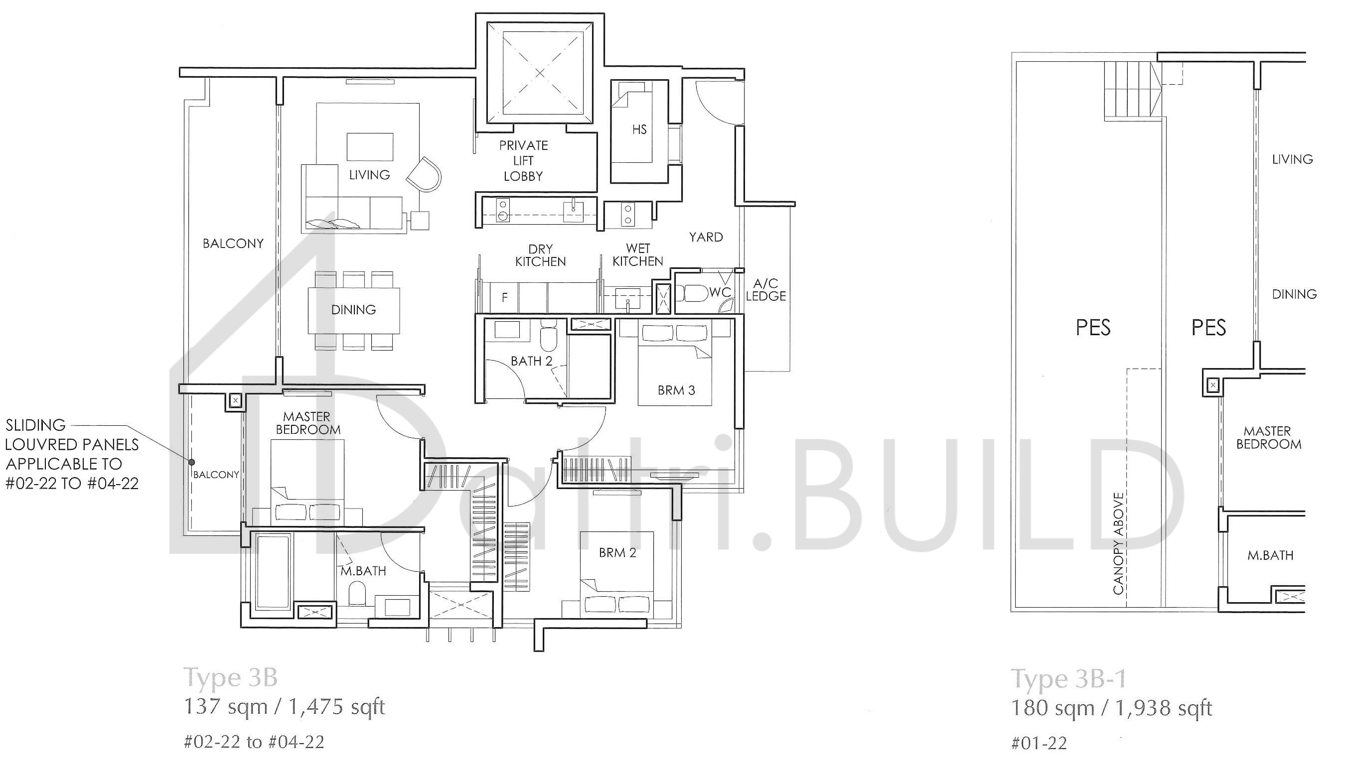 THE GLYNDEBOURNE 3B-1 floorplan (watermarked)