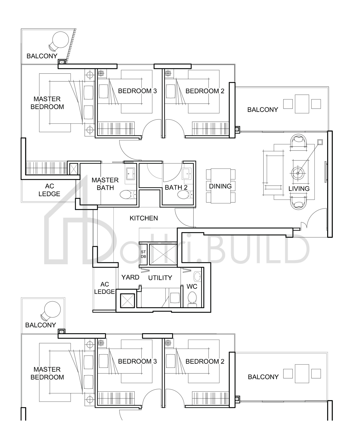 FORESQUE RESIDENCES C2 (VARIATION) floorplan (watermarked)