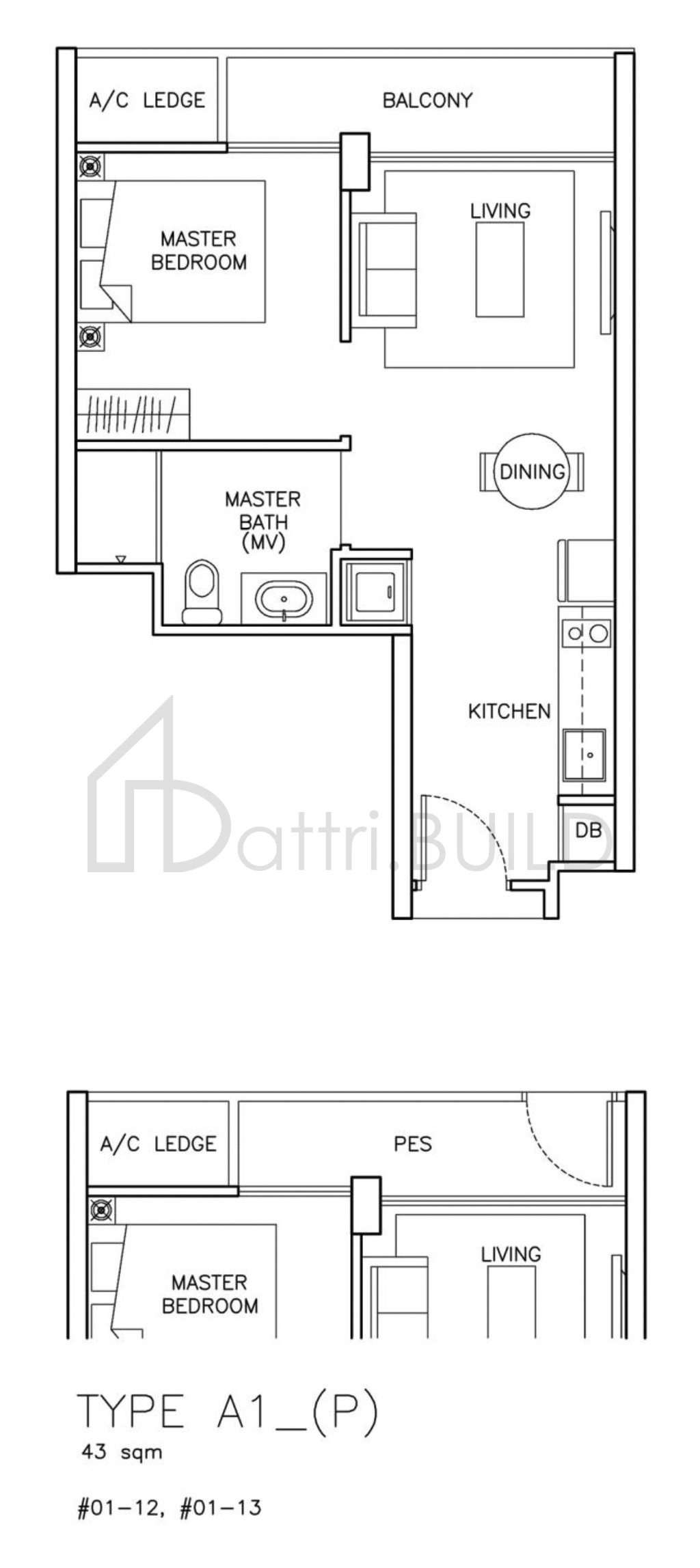 THE SANTORINI A1P floorplan (watermarked)