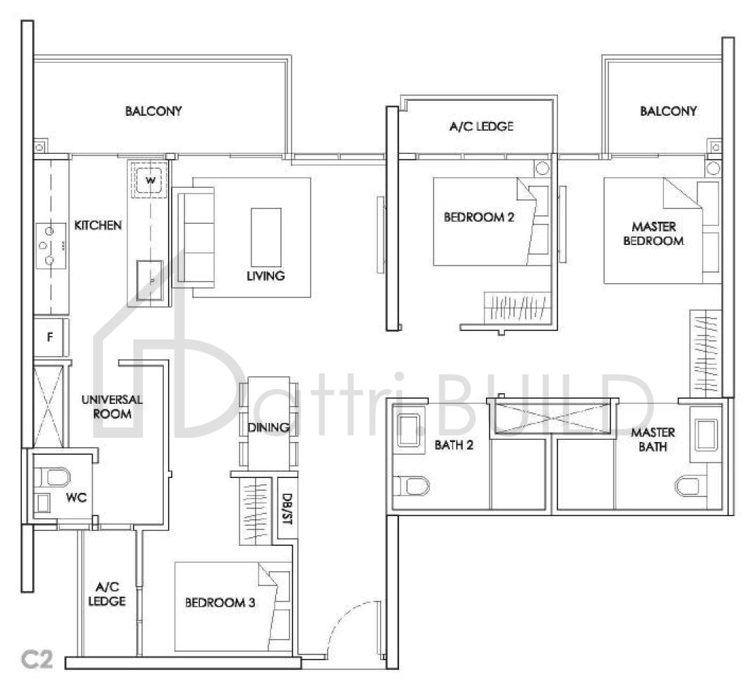 THE ALPS RESIDENCES C2 floorplan (watermarked)