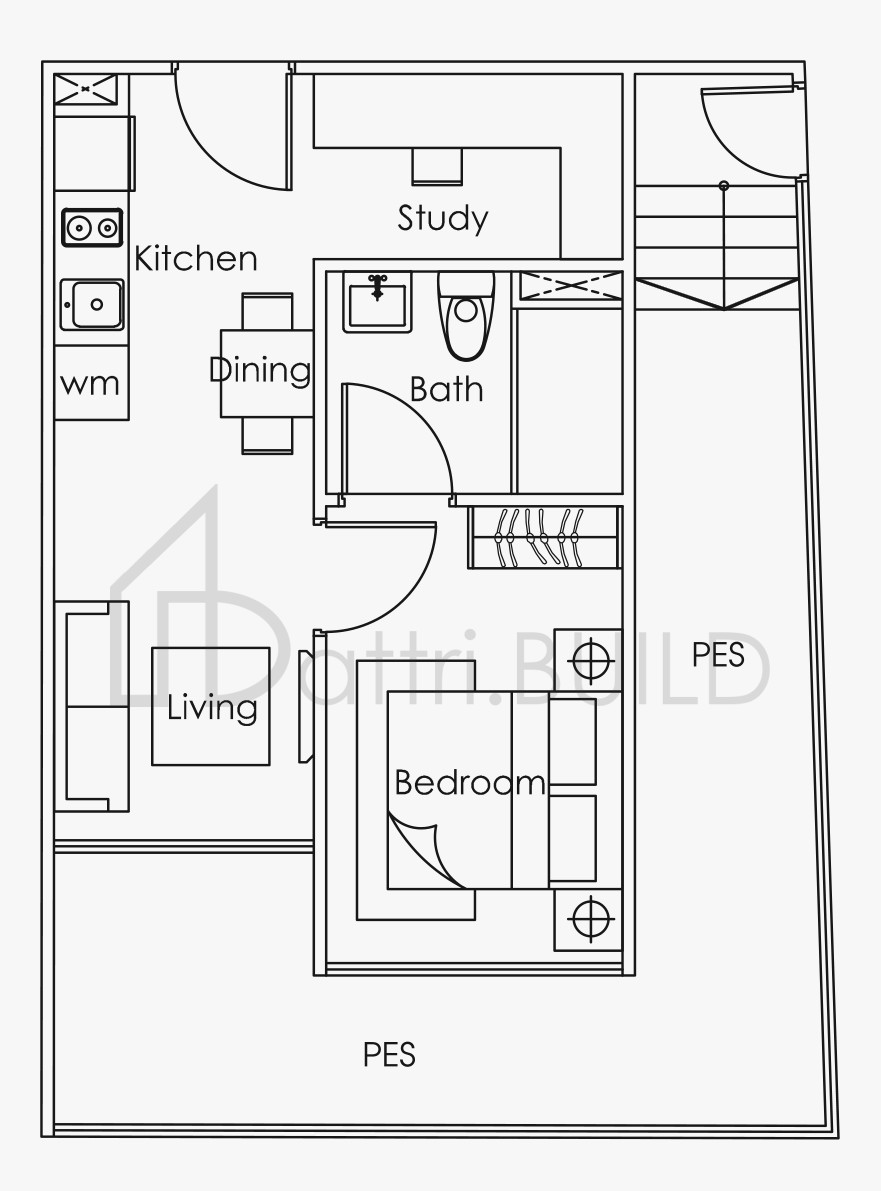 LOFT @ STEVENS H1 floorplan (watermarked)