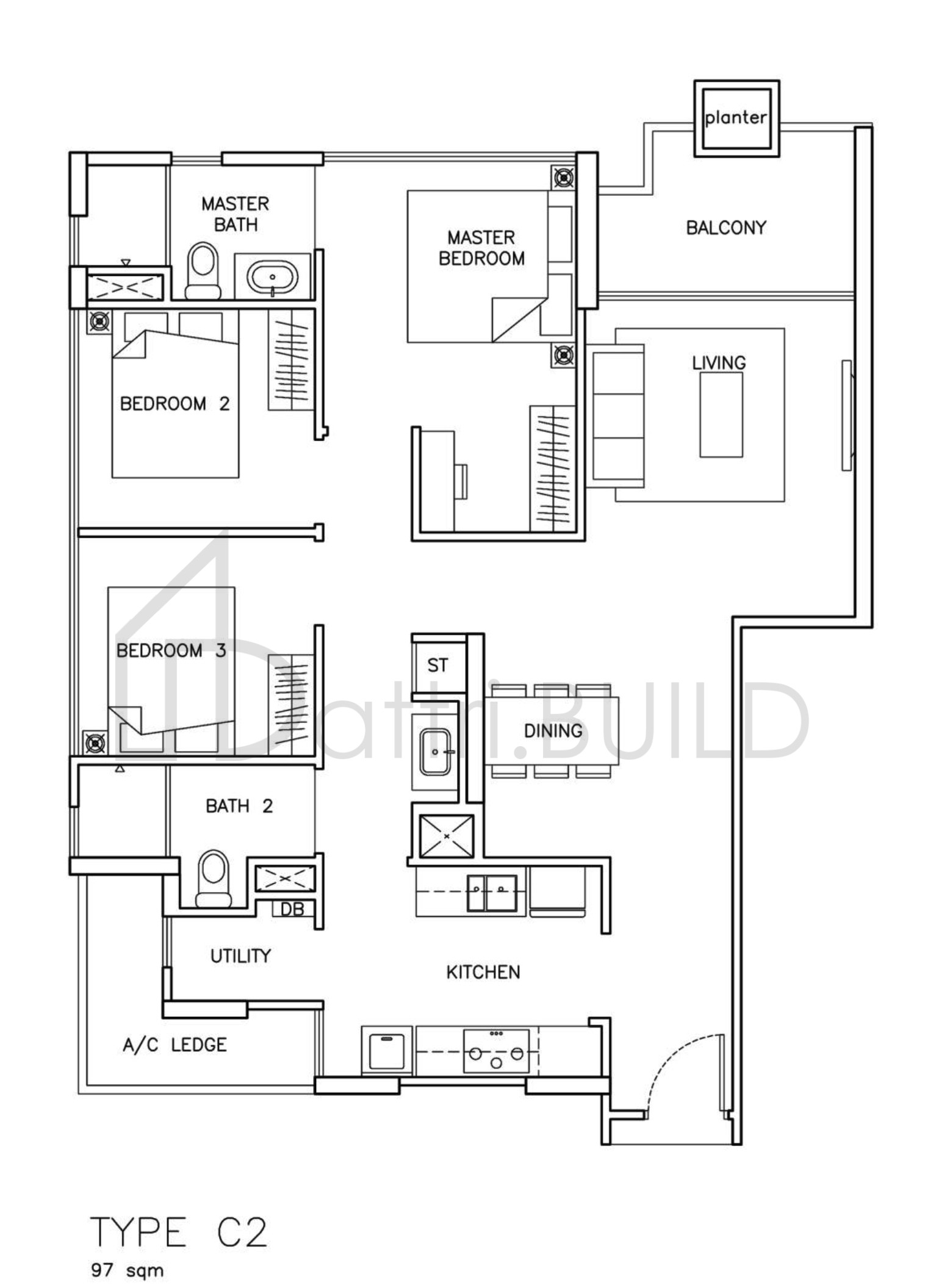 THE SANTORINI C2 floorplan (watermarked)
