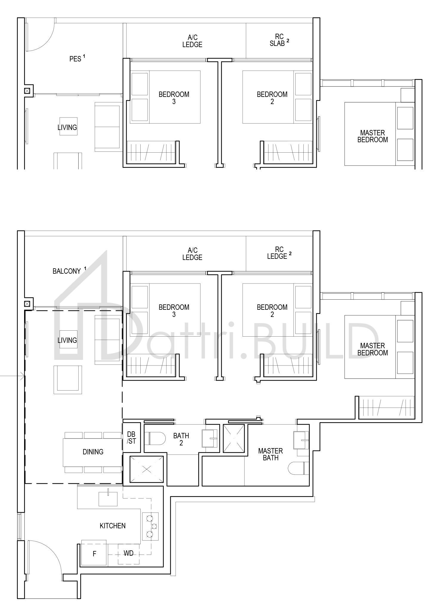 RIVERFRONT RESIDENCES C1-P floorplan (watermarked)