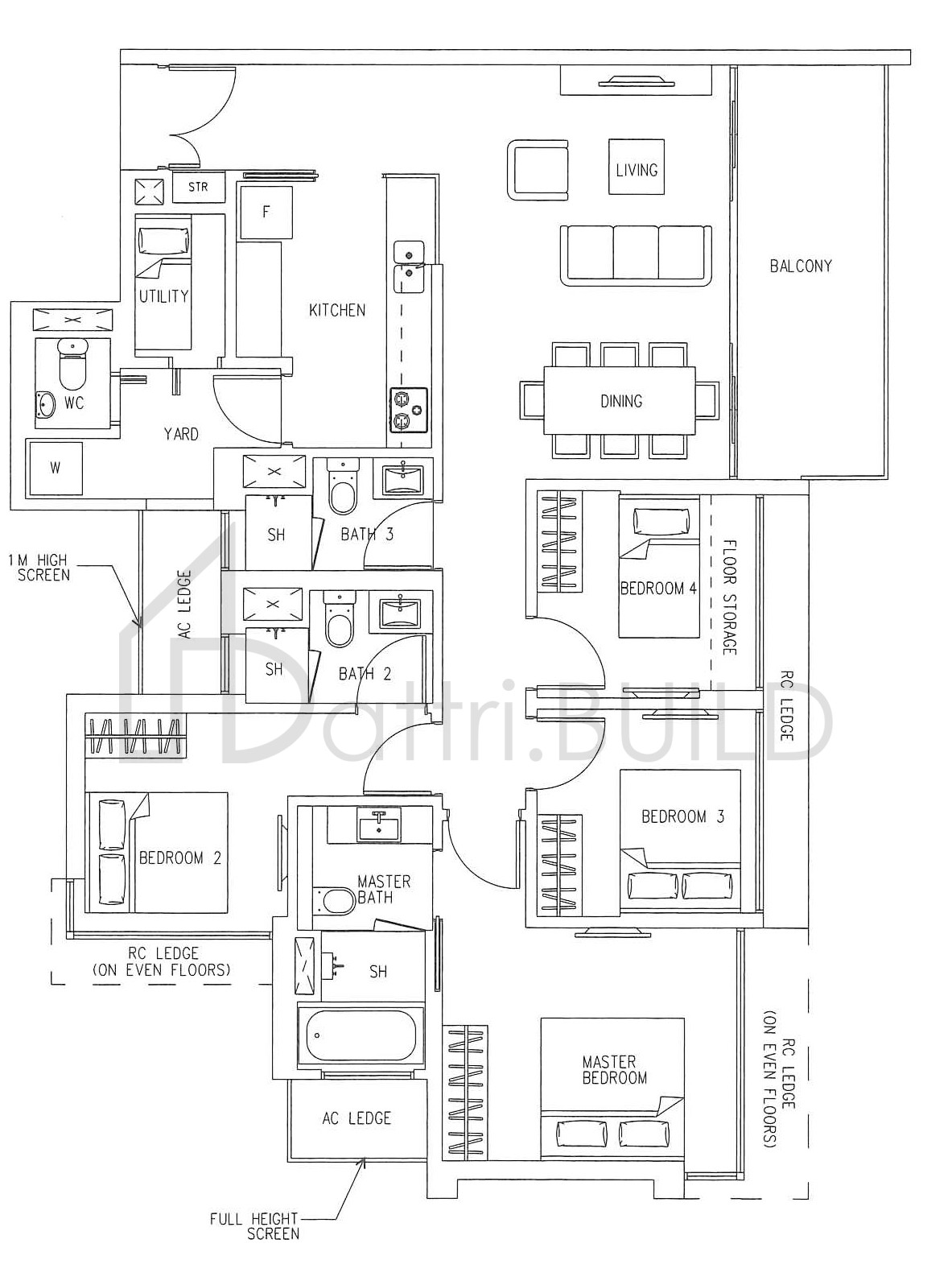 H2O RESIDENCES F3 floorplan (watermarked)