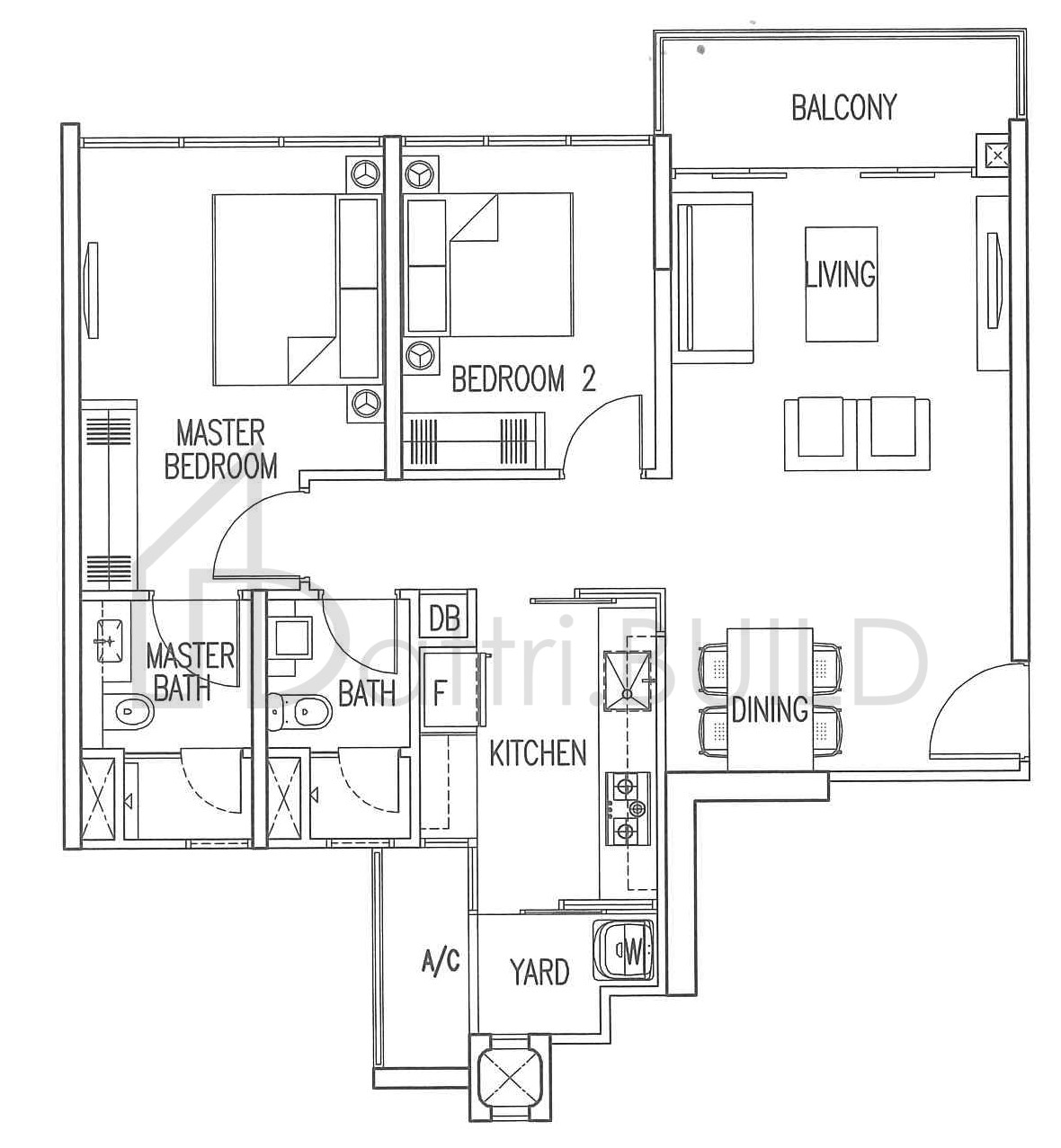 MY MANHATTAN B5-P floorplan (watermarked)