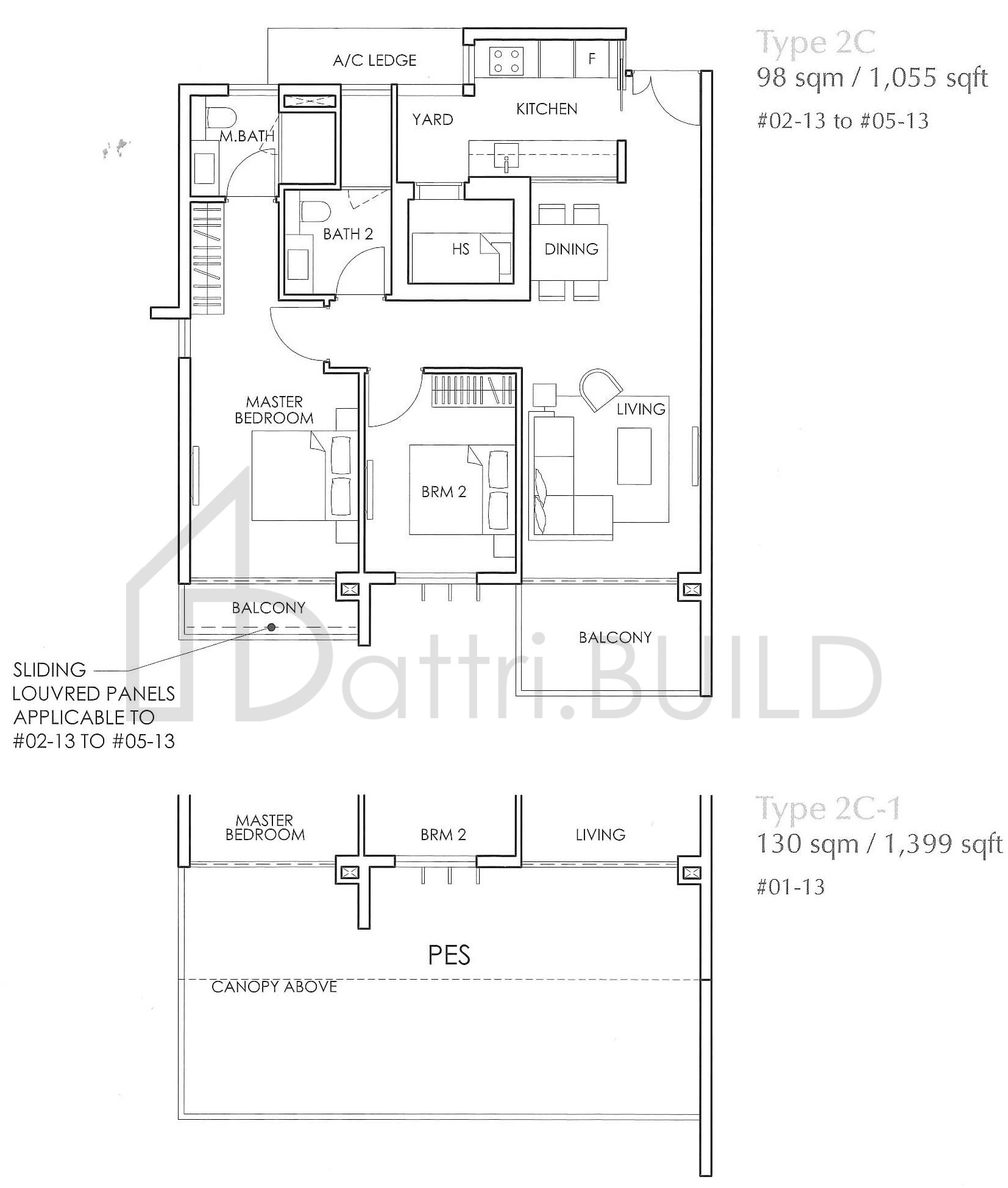 THE GLYNDEBOURNE 2C-1 floorplan (watermarked)