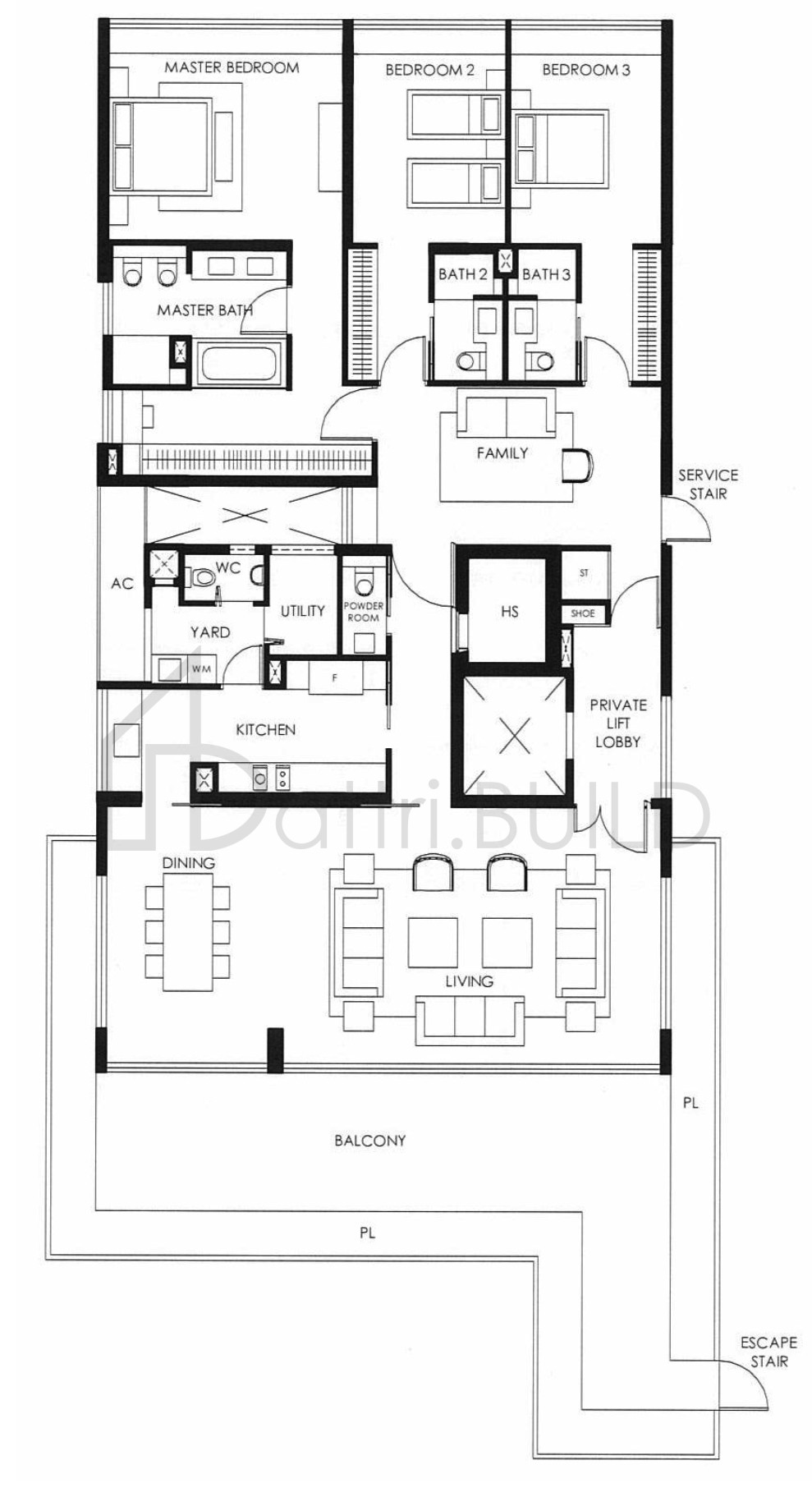 THE NASSIM B12 floorplan (watermarked)