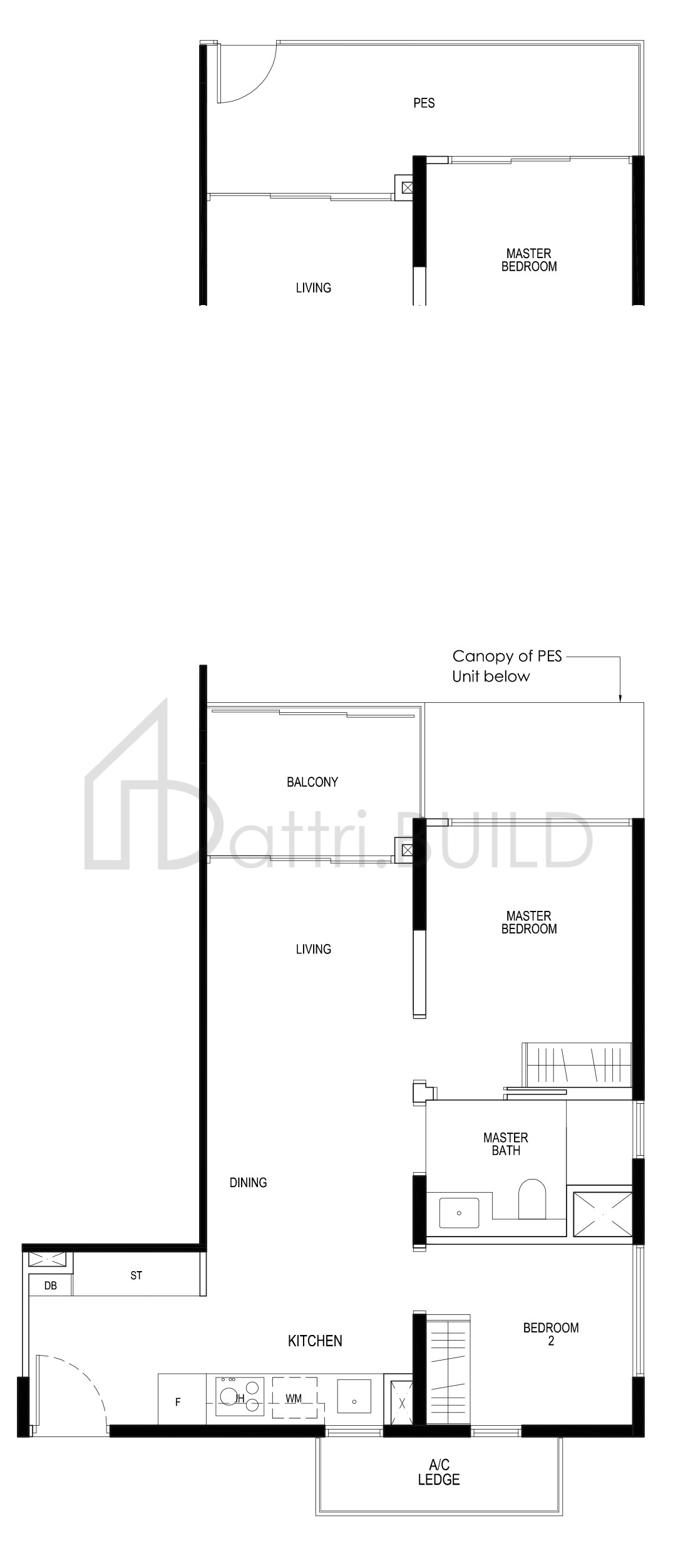 DAINTREE RESIDENCE B1b-P floorplan (watermarked)