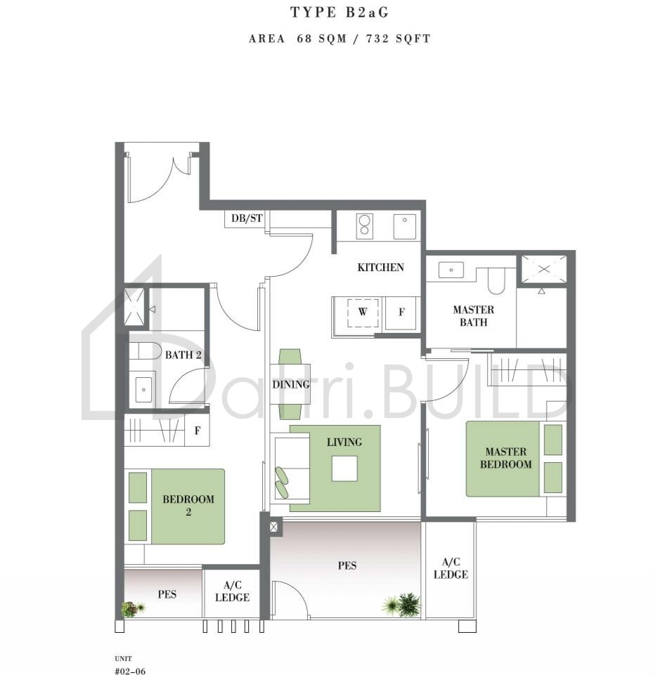 BOTANIQUE AT BARTLEY B2aG floorplan (watermarked)