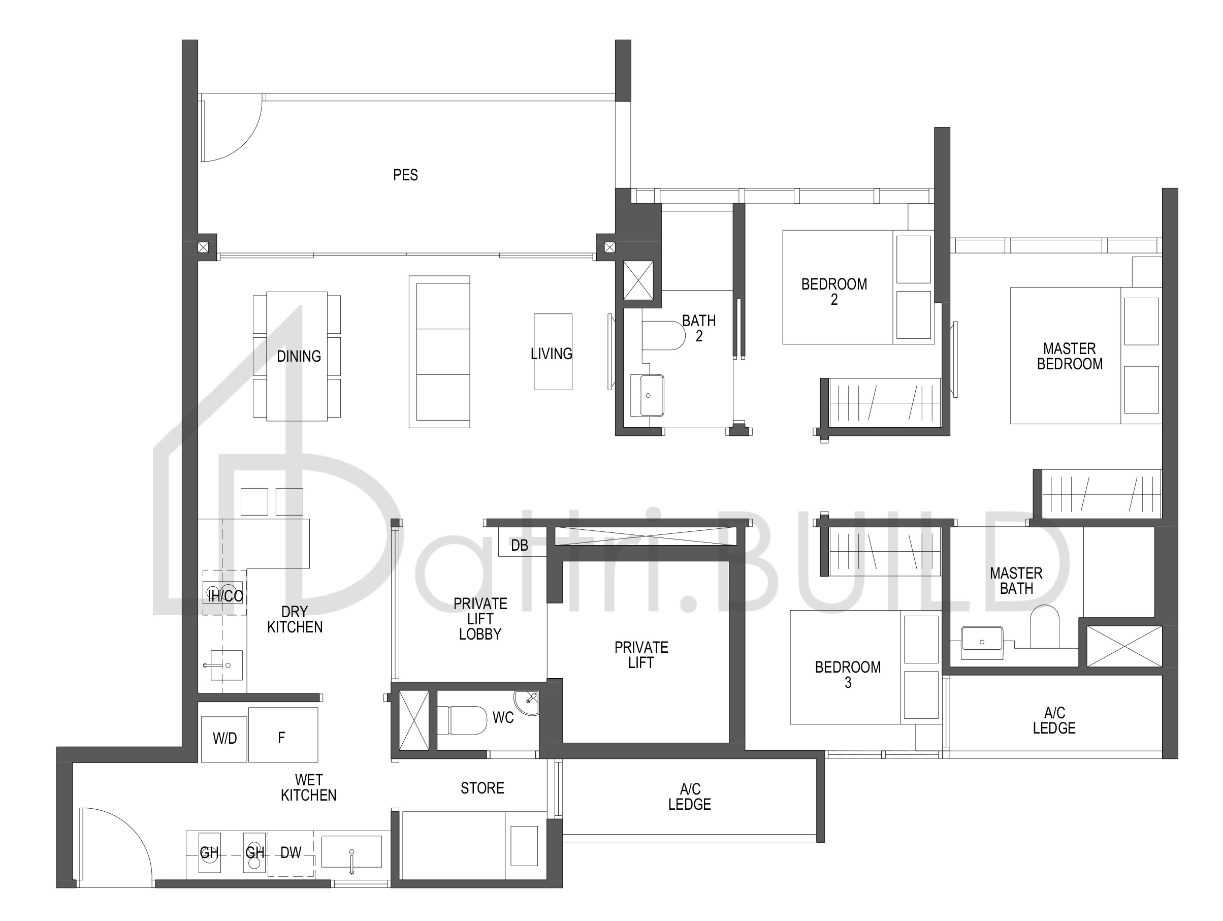 PULLMAN RESIDENCES C1-P floorplan (watermarked)