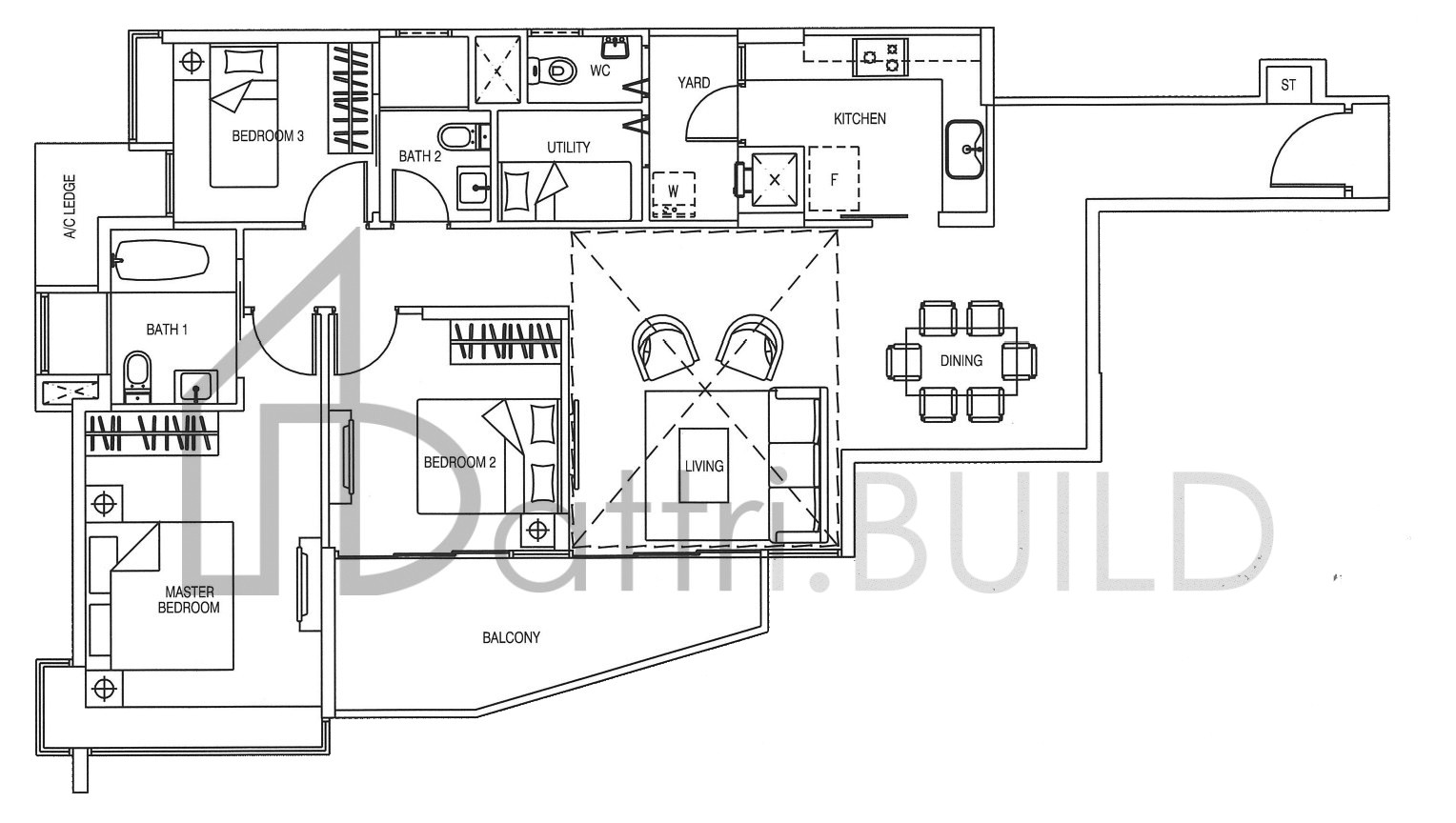 YEWTEE RESIDENCES C3-R floorplan (watermarked)