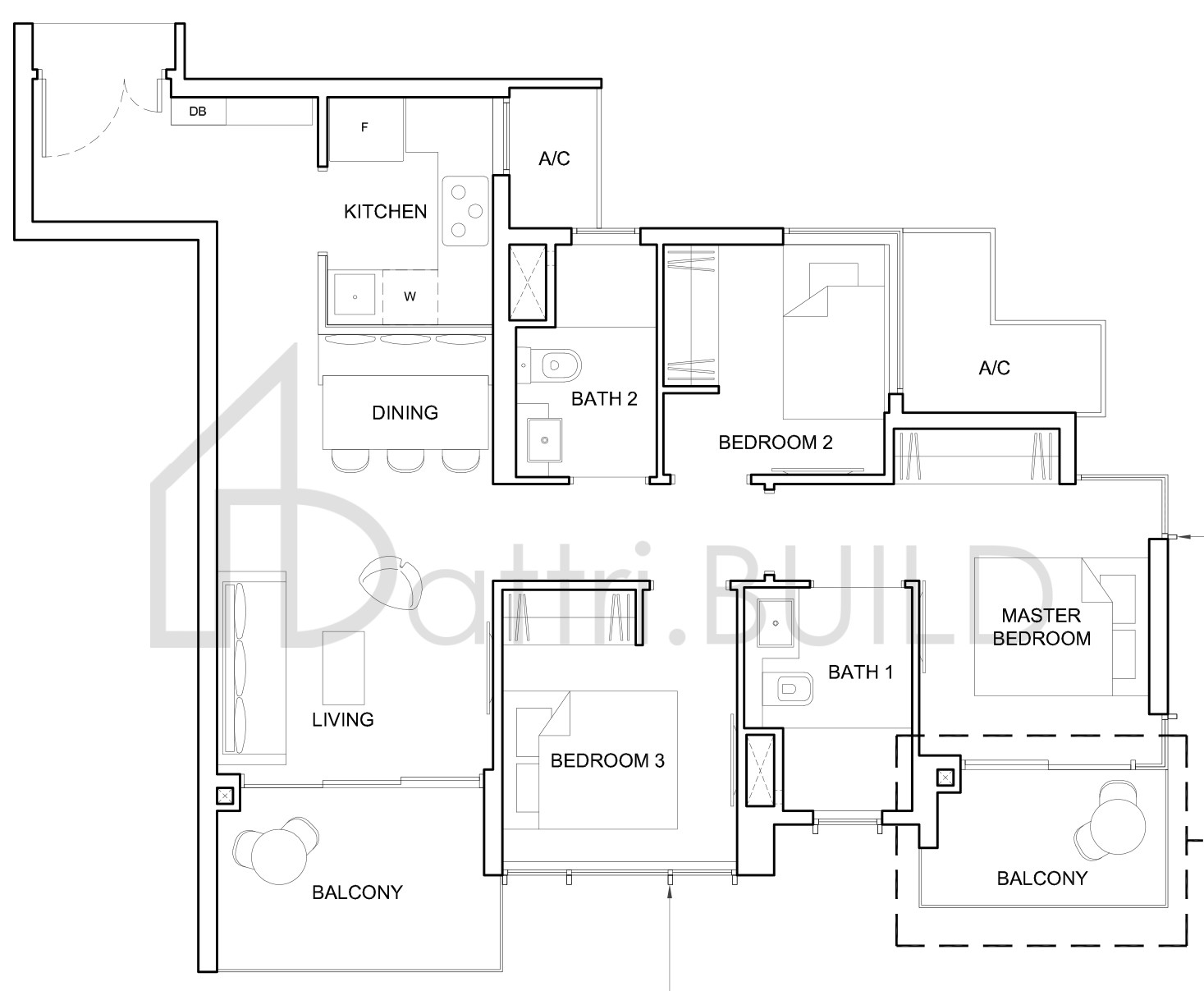 HIGH PARK RESIDENCES 3C1-a floorplan (watermarked)