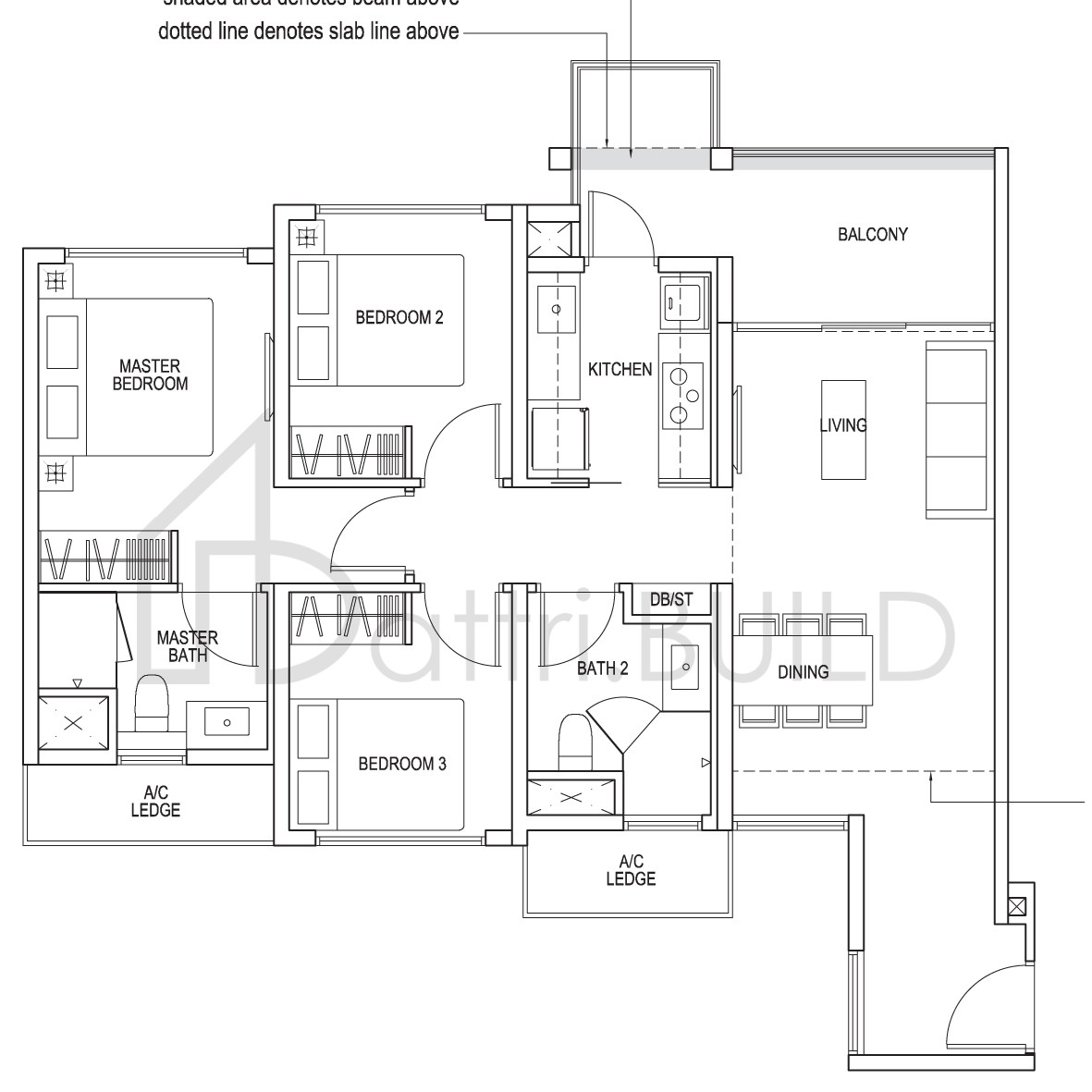 THE BROWNSTONE B1a floorplan (watermarked)
