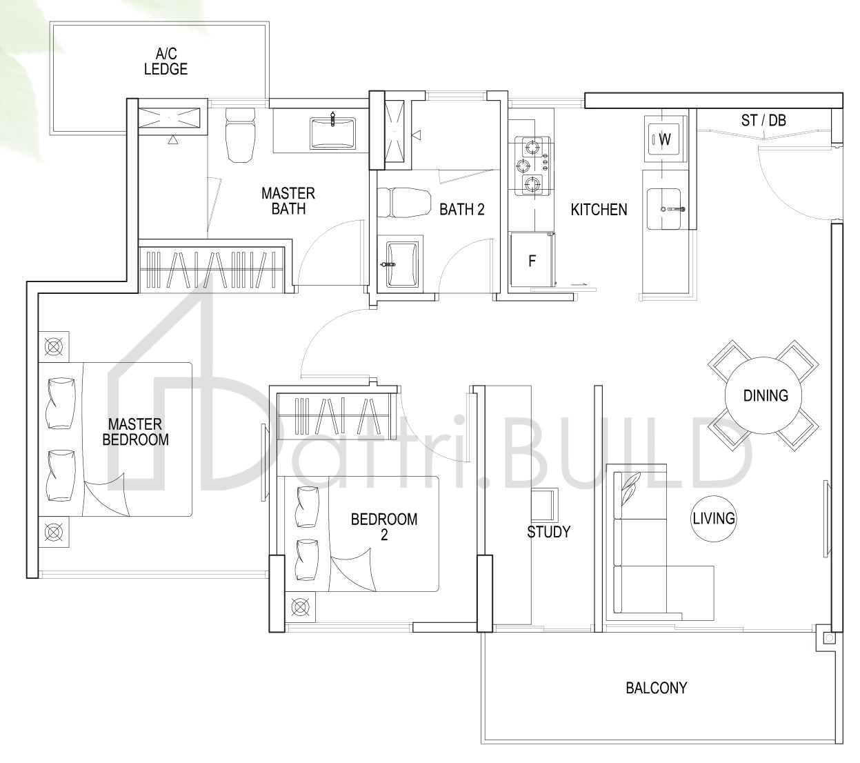 THE RAINFOREST A1 floorplan (watermarked)
