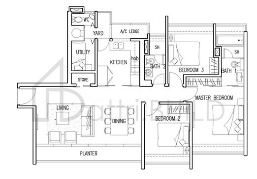 CAIRNHILL RESIDENCES C3 floorplan (watermarked)