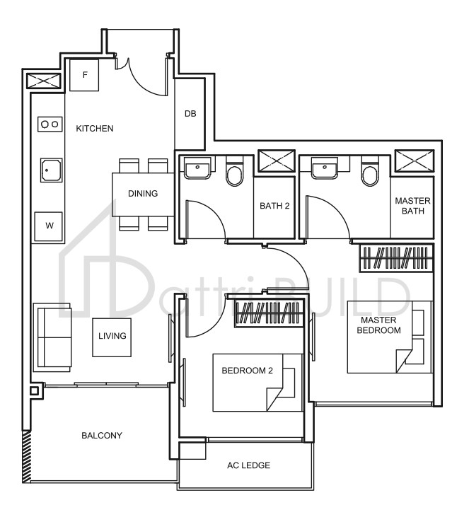 THE GLADES B3 floorplan (watermarked)