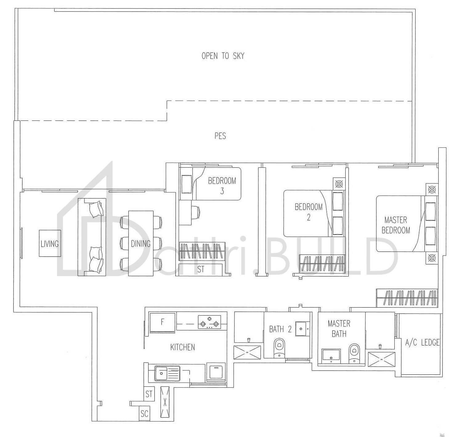 TWIN WATERFALLS A2-P1 floorplan (watermarked)