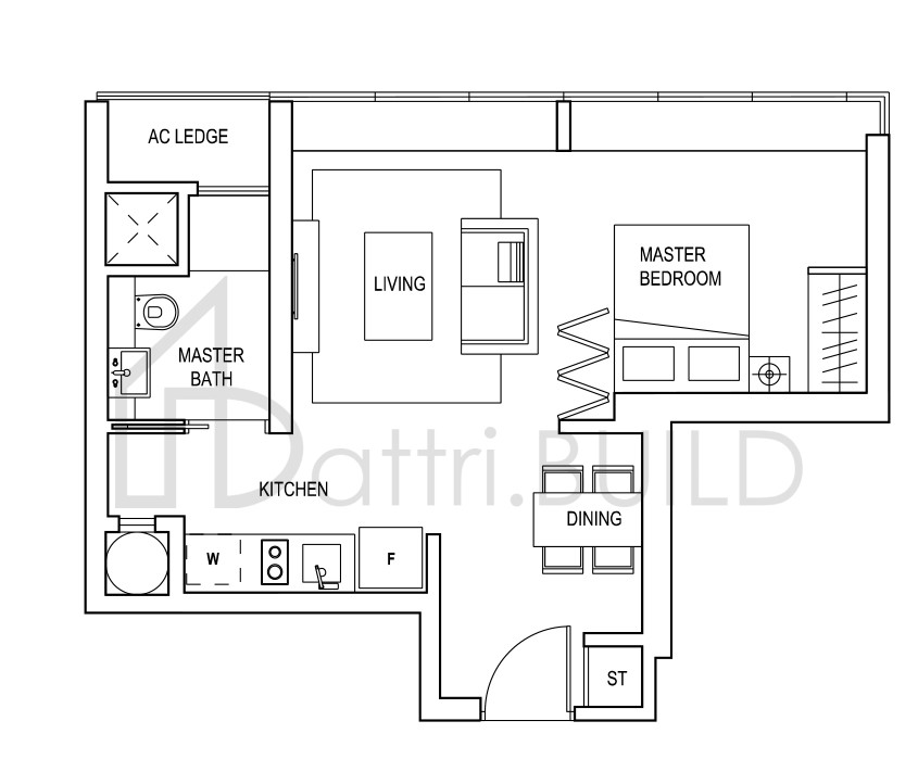 SKYLINE RESIDENCES A1 floorplan (watermarked)