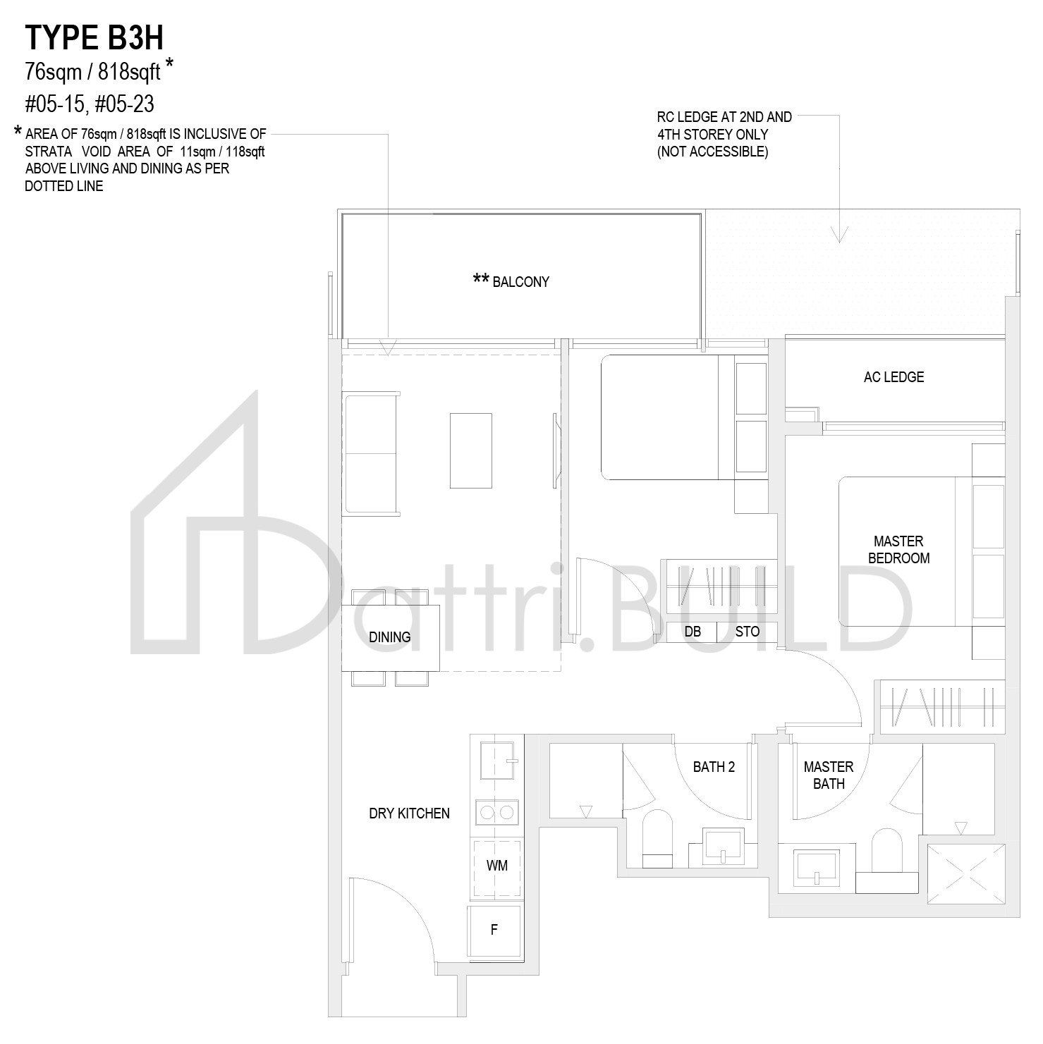THE VERANDAH RESIDENCES B3H floorplan (watermarked)