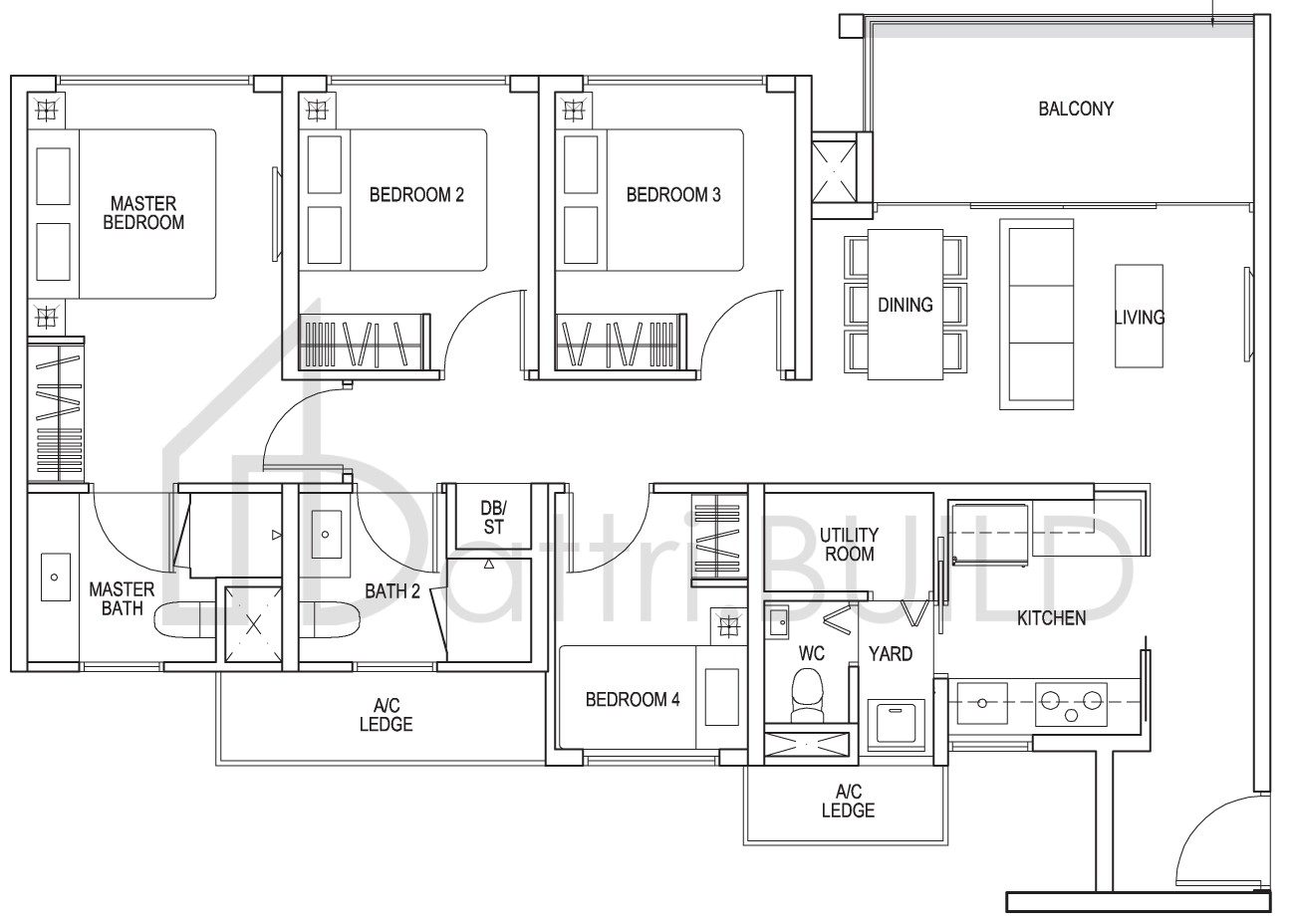 THE BROWNSTONE C3b floorplan (watermarked)