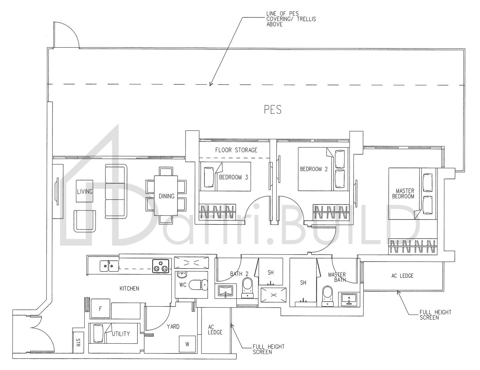 H2O RESIDENCES D1 (PES) floorplan (watermarked)