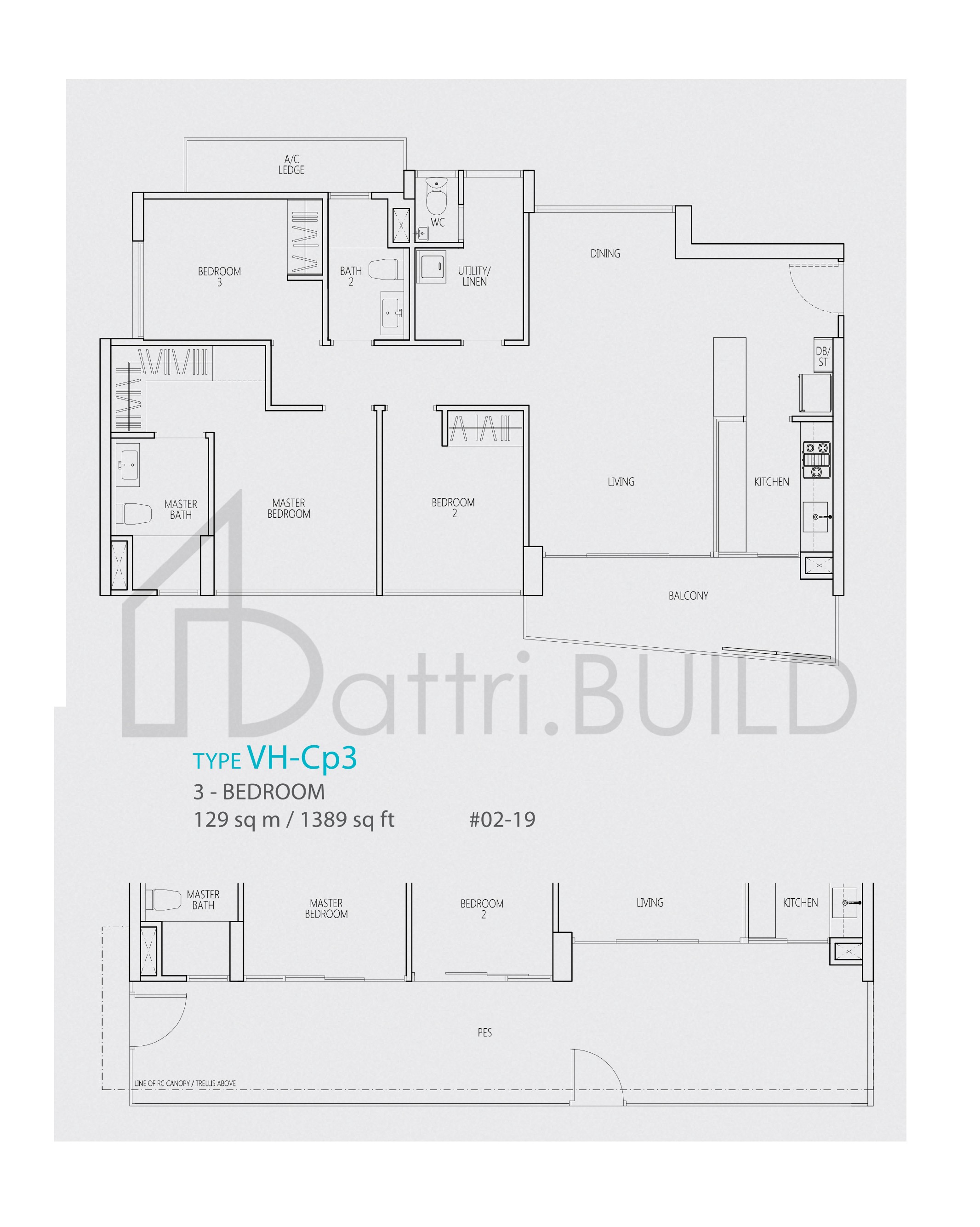 Q BAY RESIDENCES VH-Cp3 floorplan (watermarked)