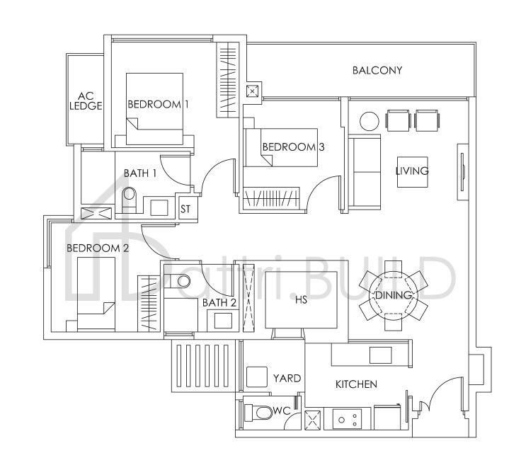 BEDOK RESIDENCES C1a floorplan (watermarked)
