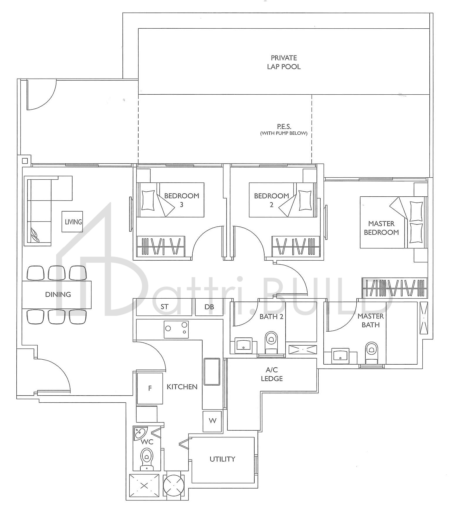 THE LUXURIE C3P floorplan (watermarked)