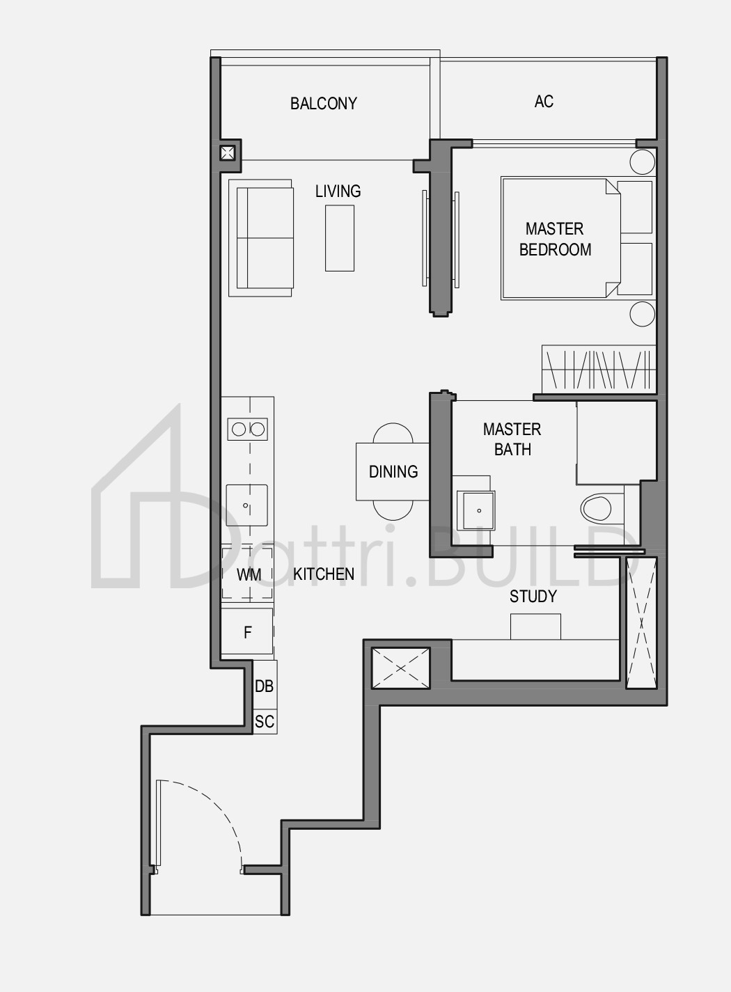 PARC BOTANNIA 1BR S1 floorplan (watermarked)