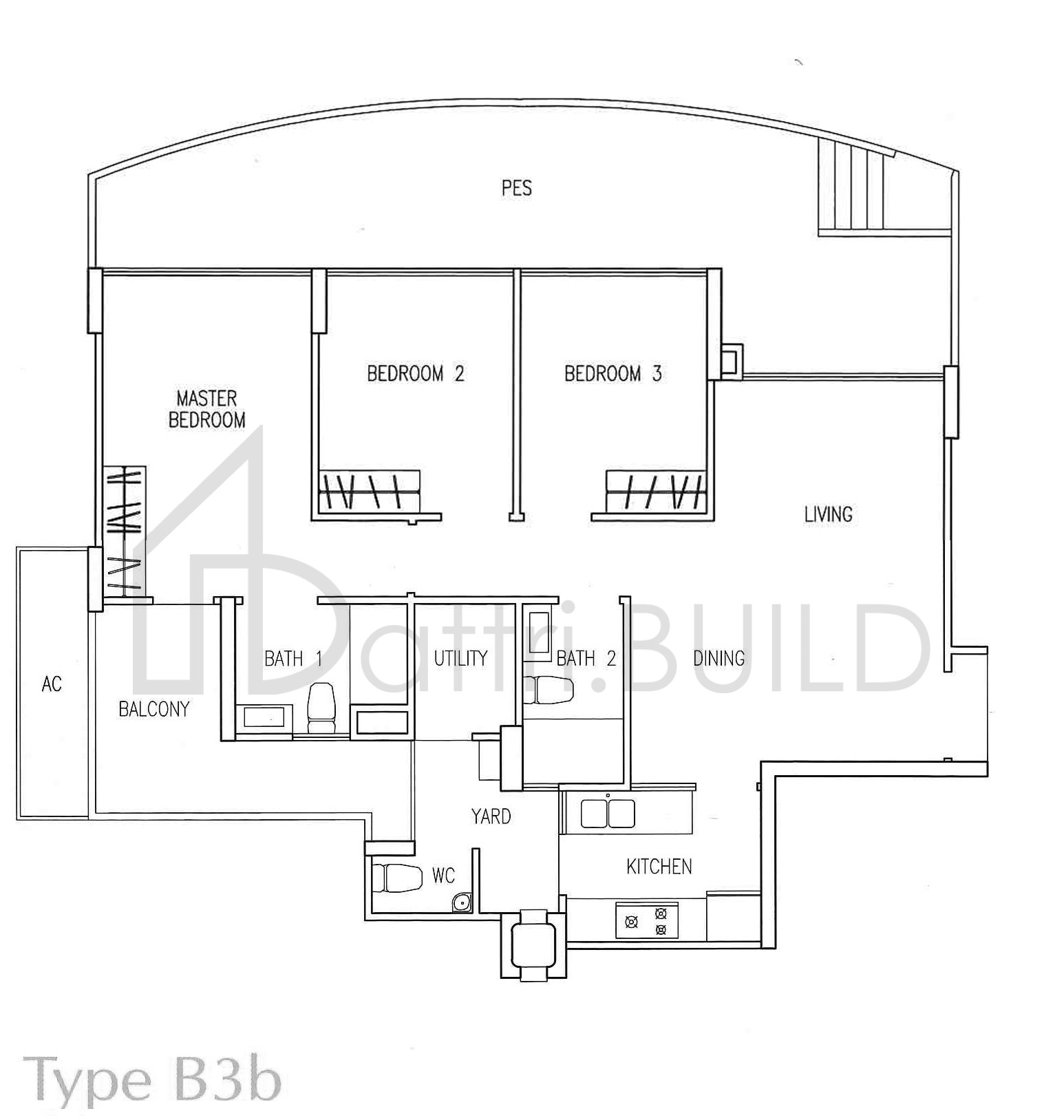THE TAMPINES TRILLIANT B3b floorplan (watermarked)