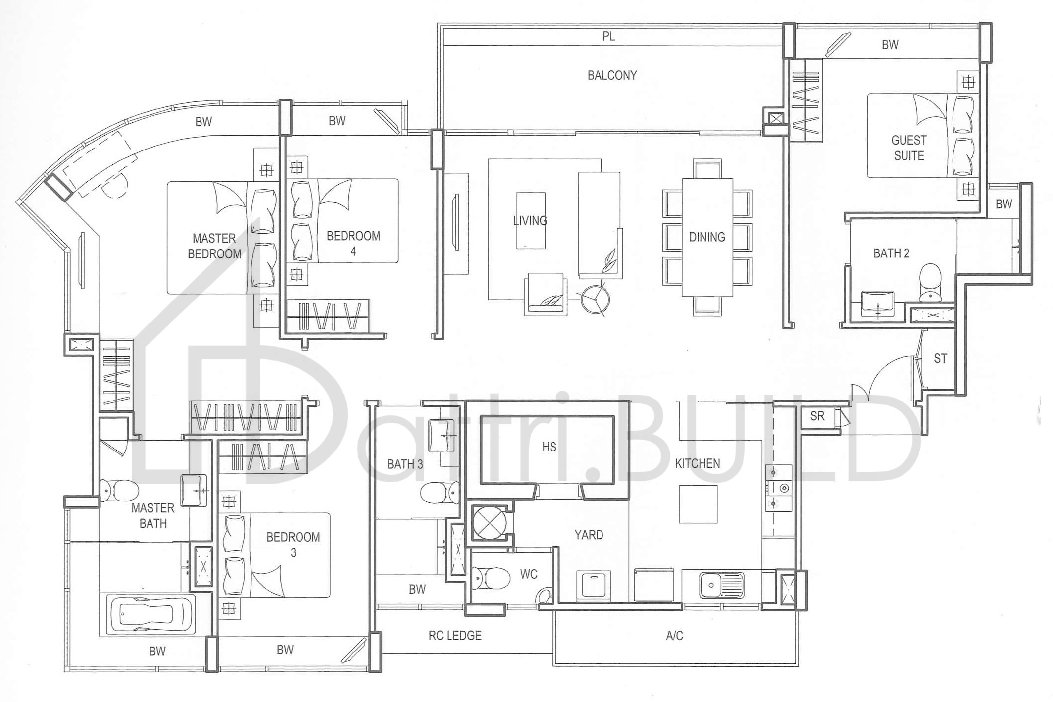 CLEMENTIWOODS CONDOMINIUM DG1 floorplan (watermarked)